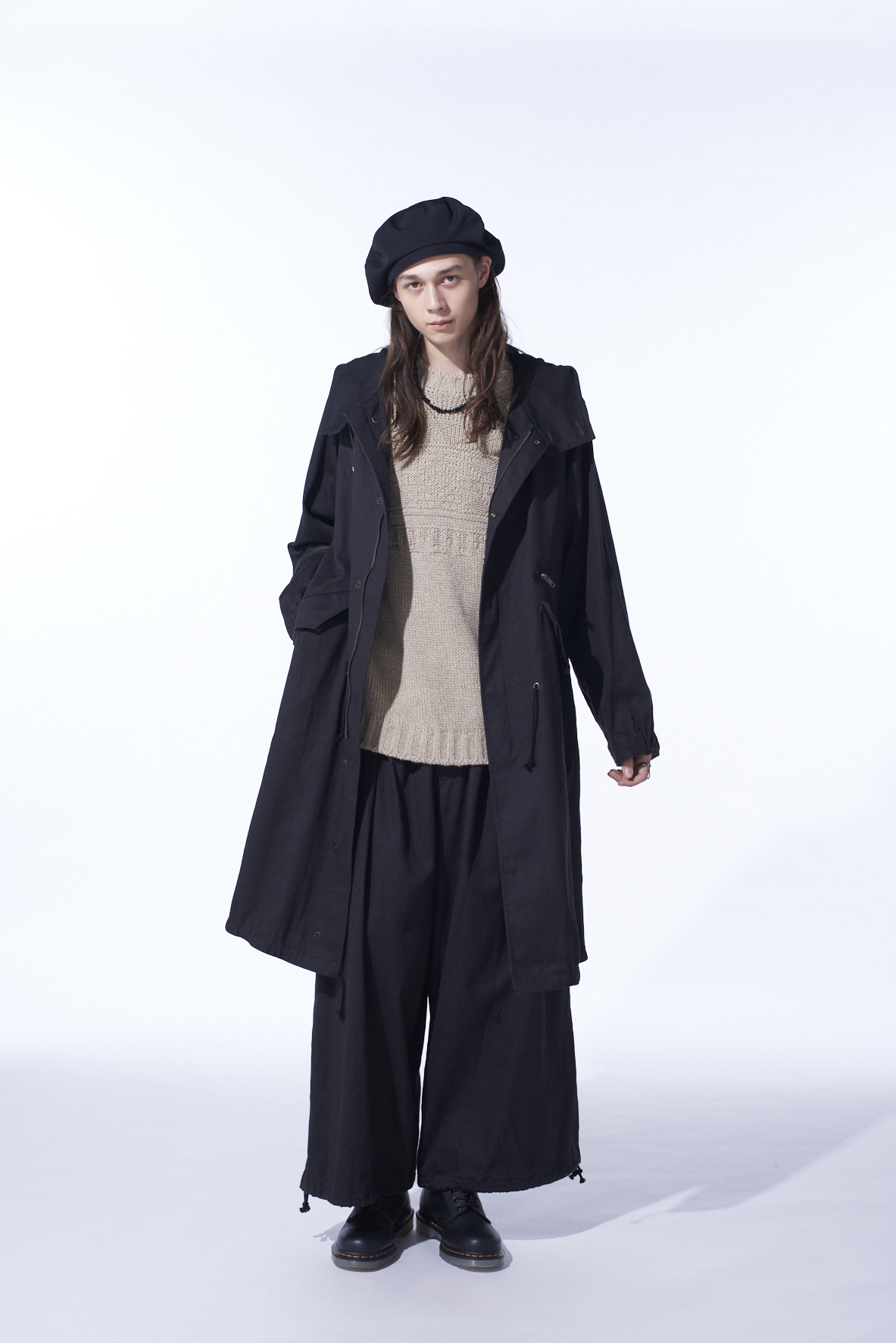 COTTON DRILL ZIPPER MODS COAT