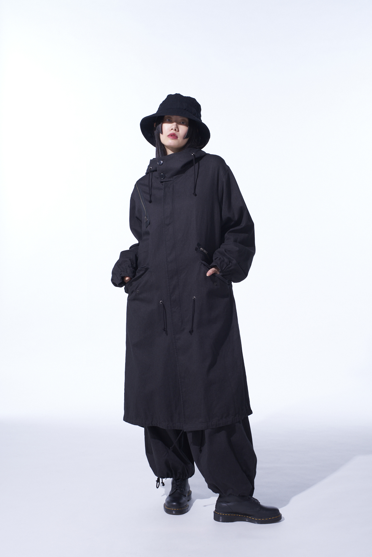 COTTON DRILL ZIPPER MODS COAT