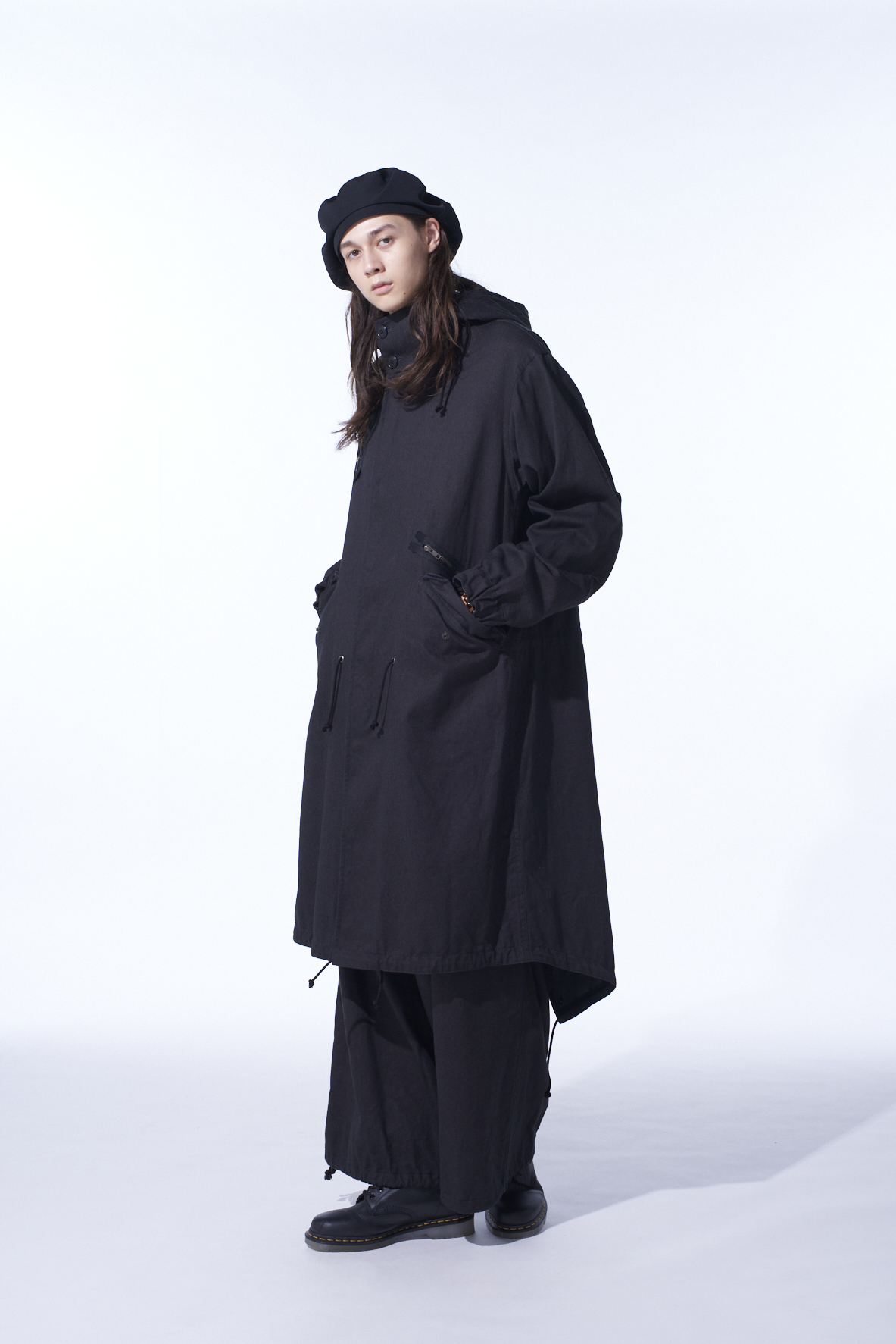 COTTON DRILL ZIPPER MODS COAT