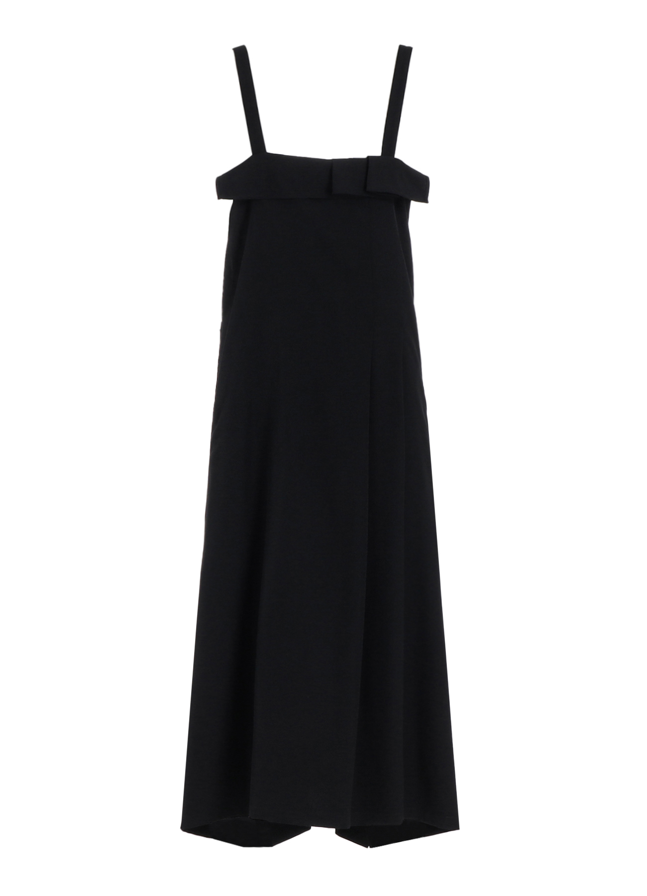 WASHER WOOL GABARDINE PLEATED SHOULDER STRAP DRESS