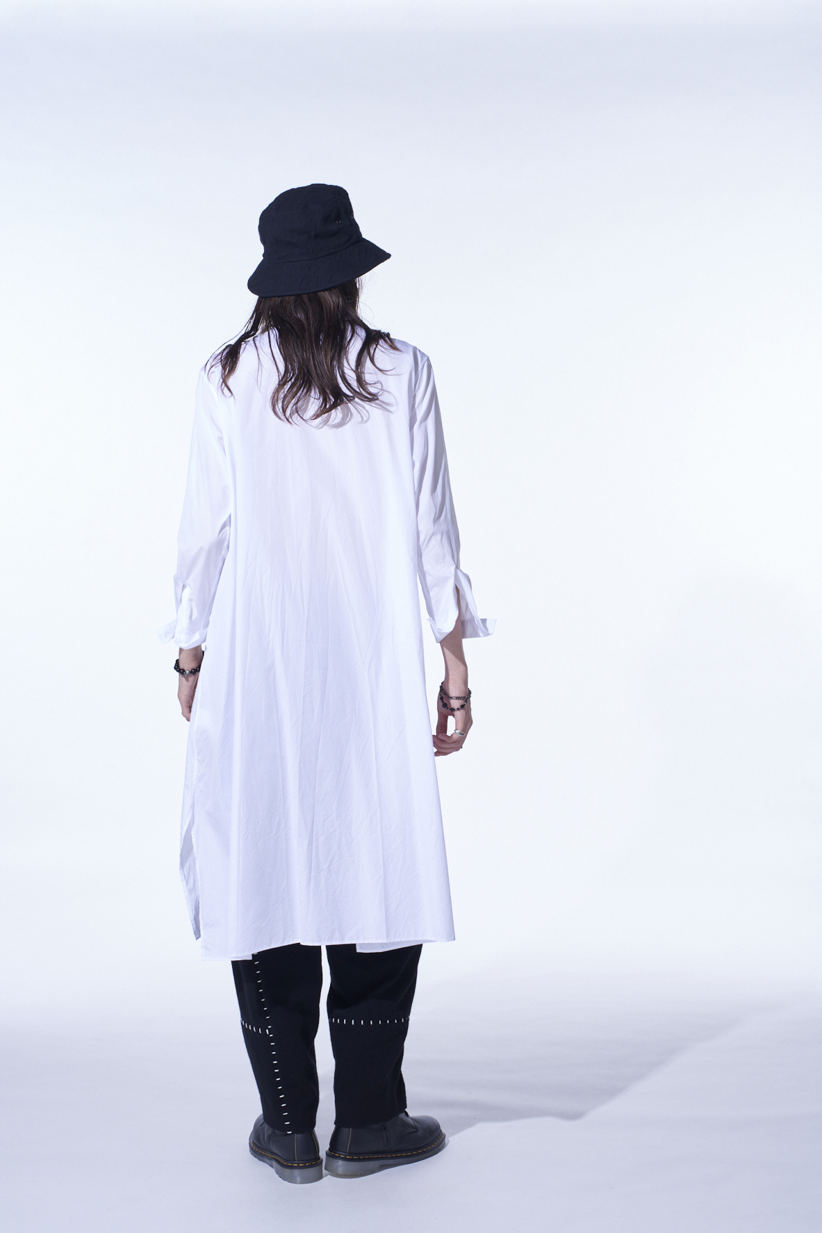 COTTON BROAD PLEATED SHIRT DRESS