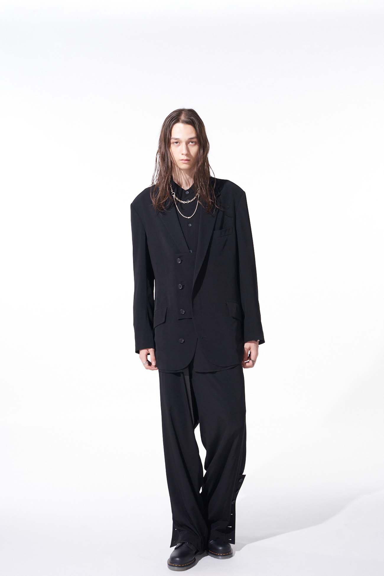 CREPE de CHINE OVERSIZE NOTCHED LAPEL JACKET