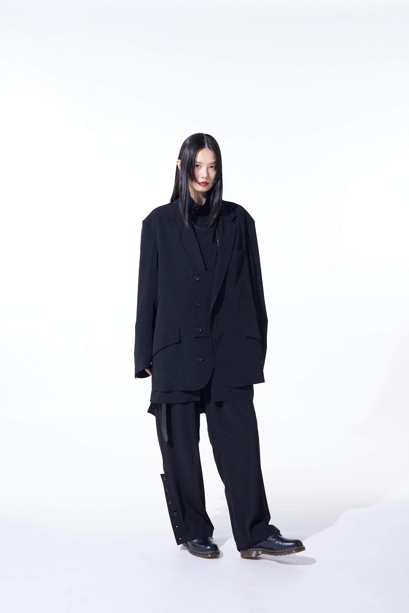 CREPE de CHINE OVERSIZE NOTCHED LAPEL JACKET