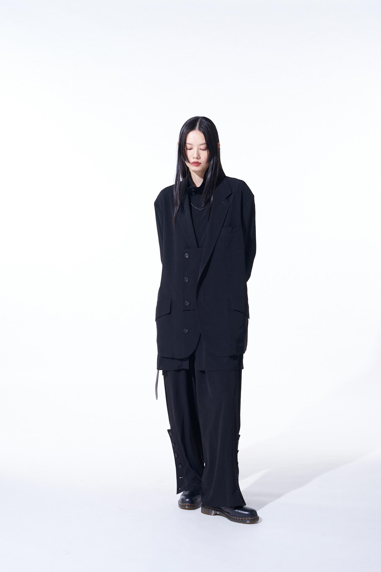 CREPE de CHINE OVERSIZE NOTCHED LAPEL JACKET