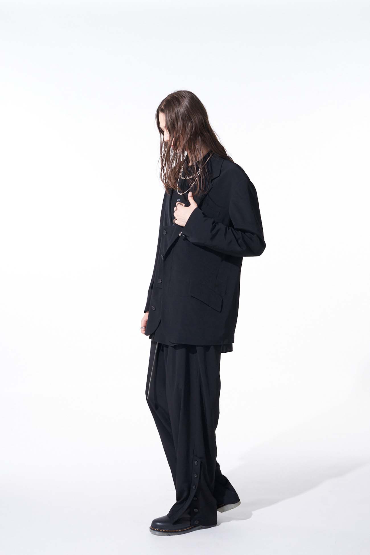 CREPE de CHINE OVERSIZE NOTCHED LAPEL JACKET