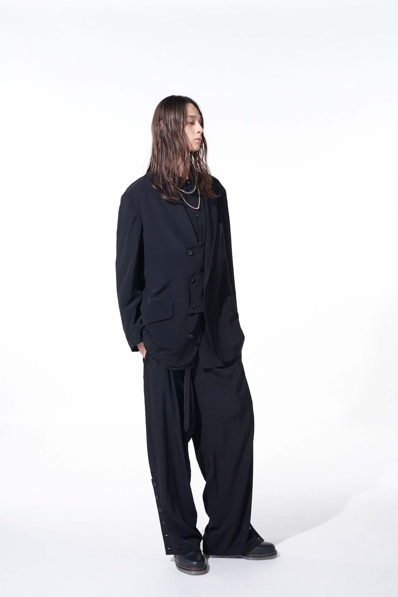 CREPE de CHINE OVERSIZE NOTCHED LAPEL JACKET