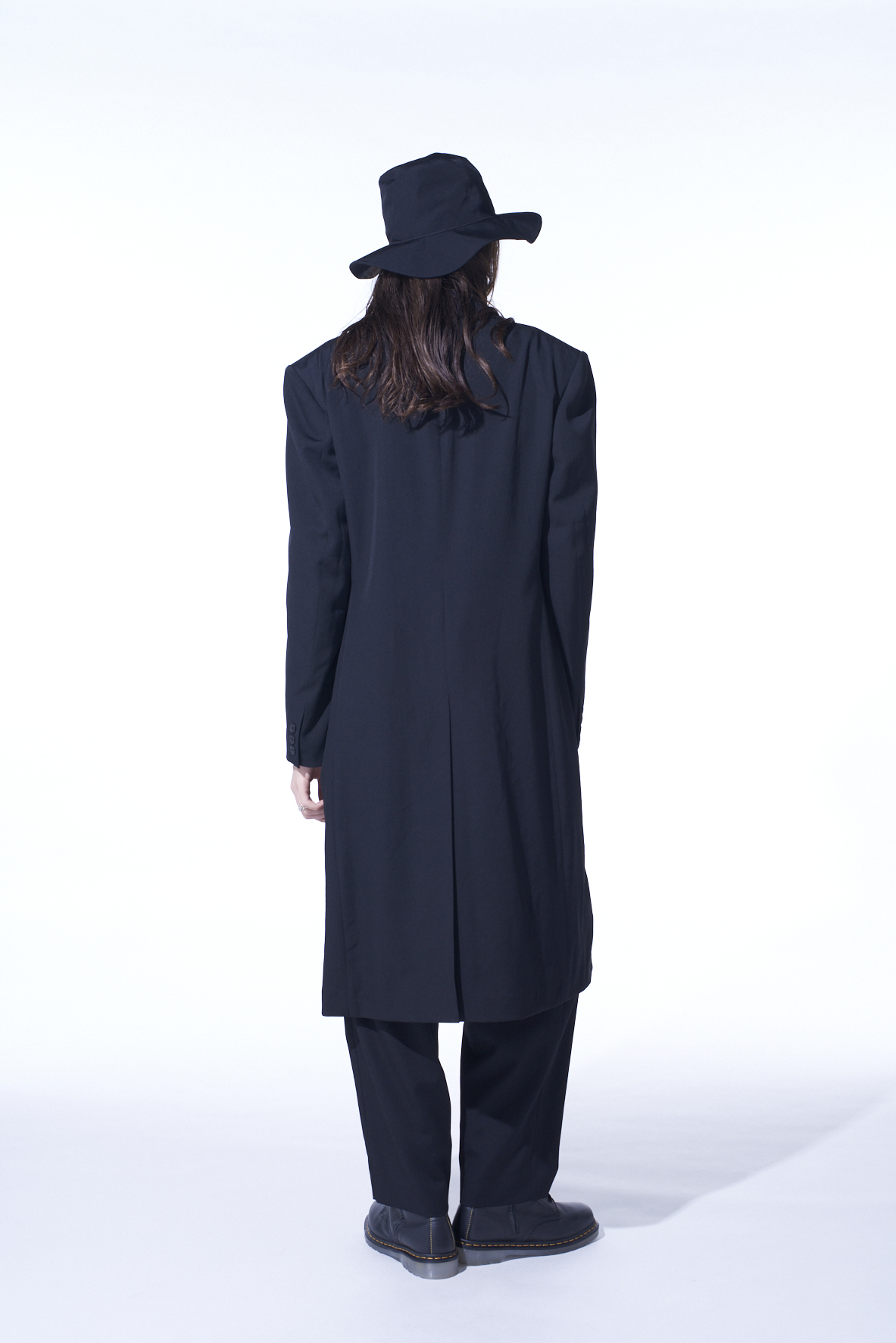 WASHER WOOL GABARDINE SLIM LONG JACKET