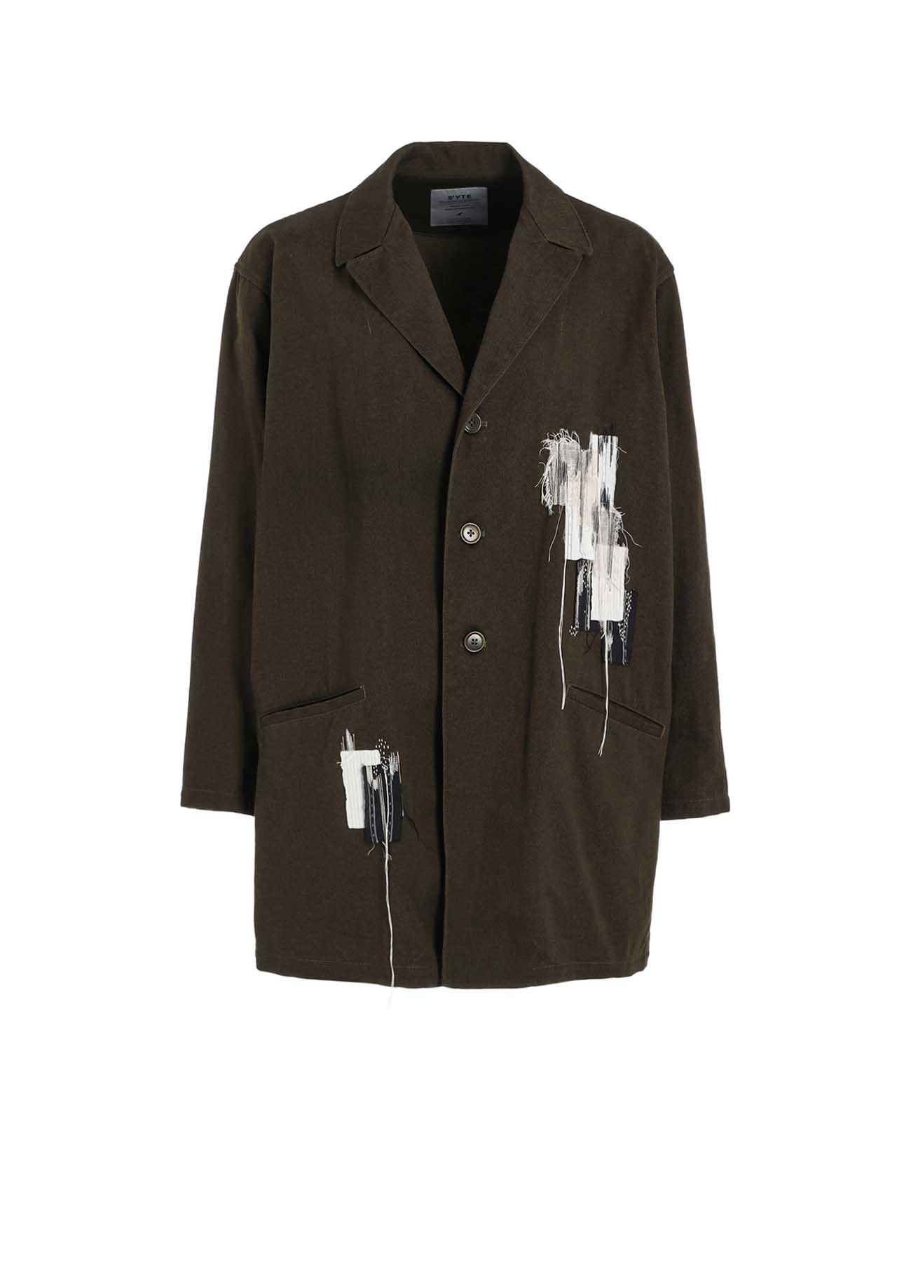 COTTON DRILL "BORO"APPLIQUE LONG JACKET