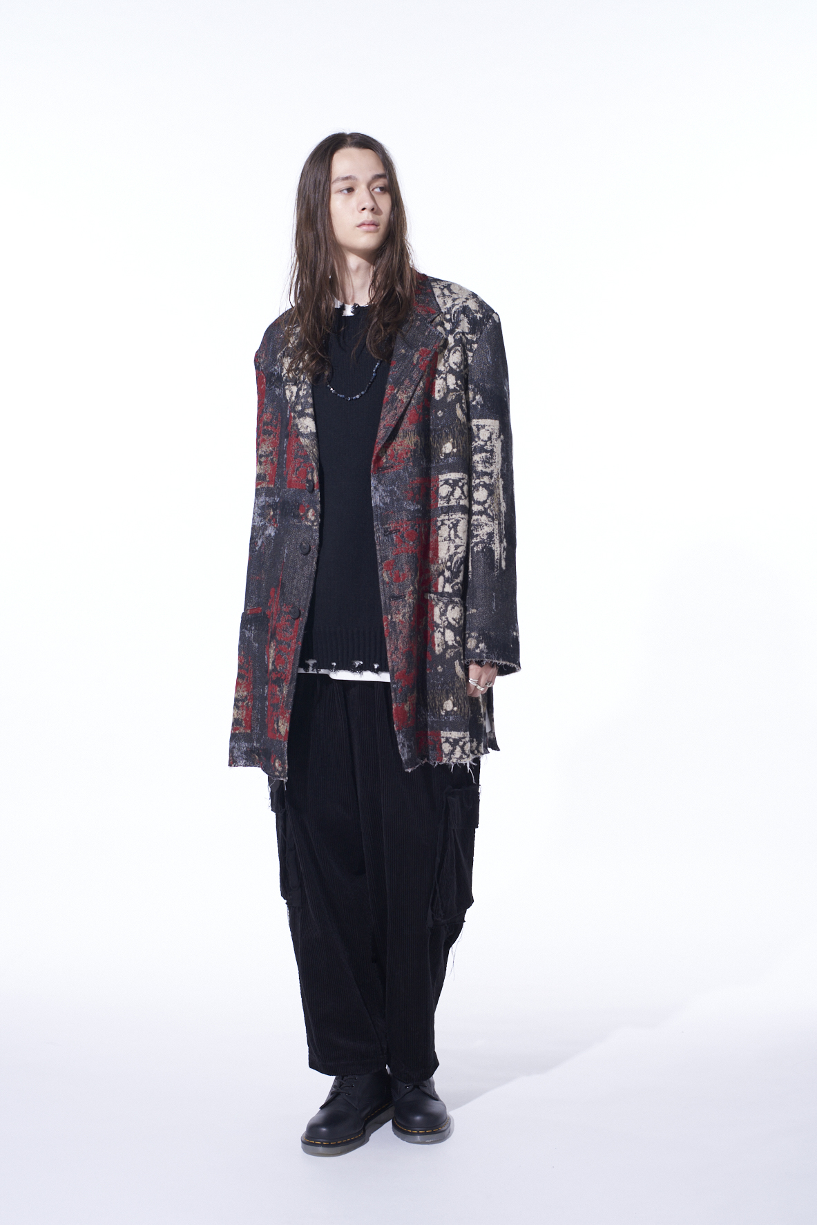 FLORAL JACQUARD LONG JACKET