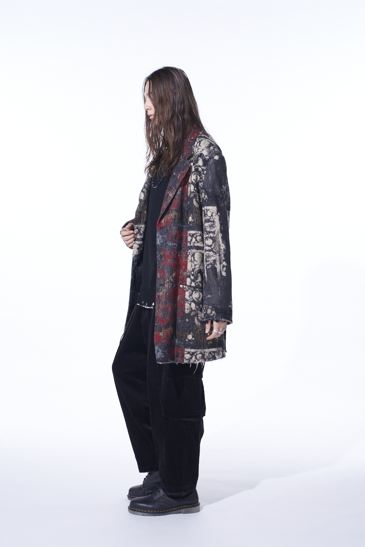 FLORAL JACQUARD LONG JACKET