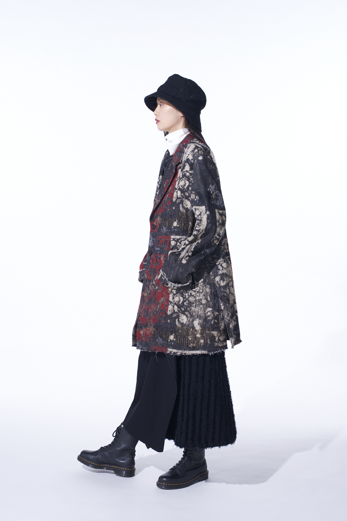 FLORAL JACQUARD LONG JACKET