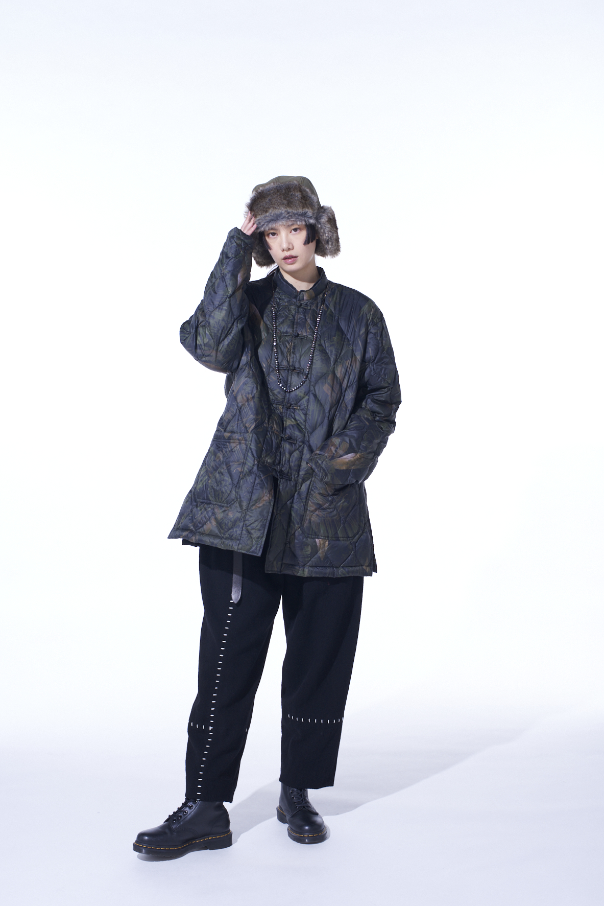 【12/5 12:00 Release】【S'YTE X TAION】DAHLIA CAMOUFLAGE QUILTED DOWN CHINA JACKET