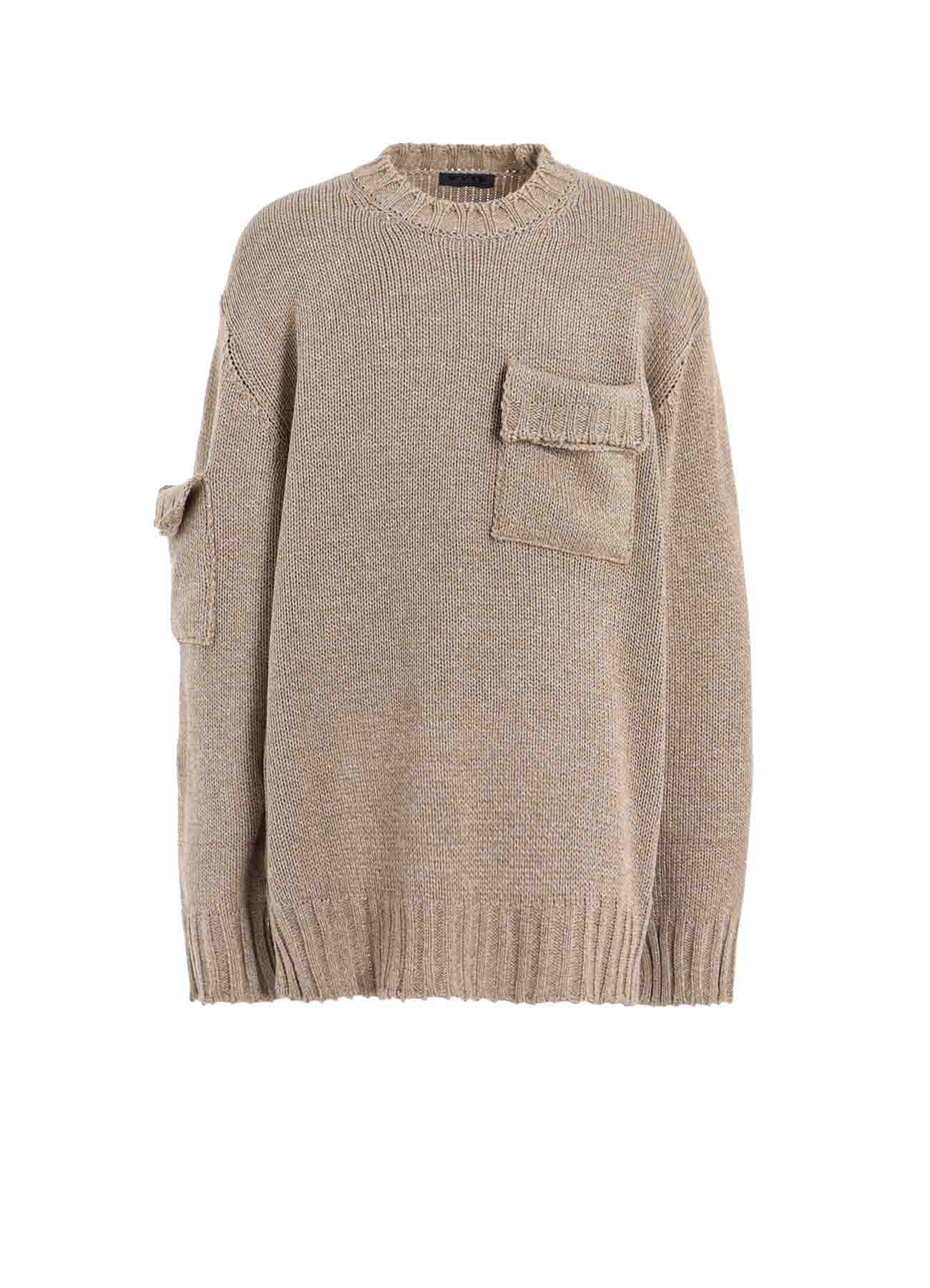 BULKY WOOL BIG POCKET PULLOVER