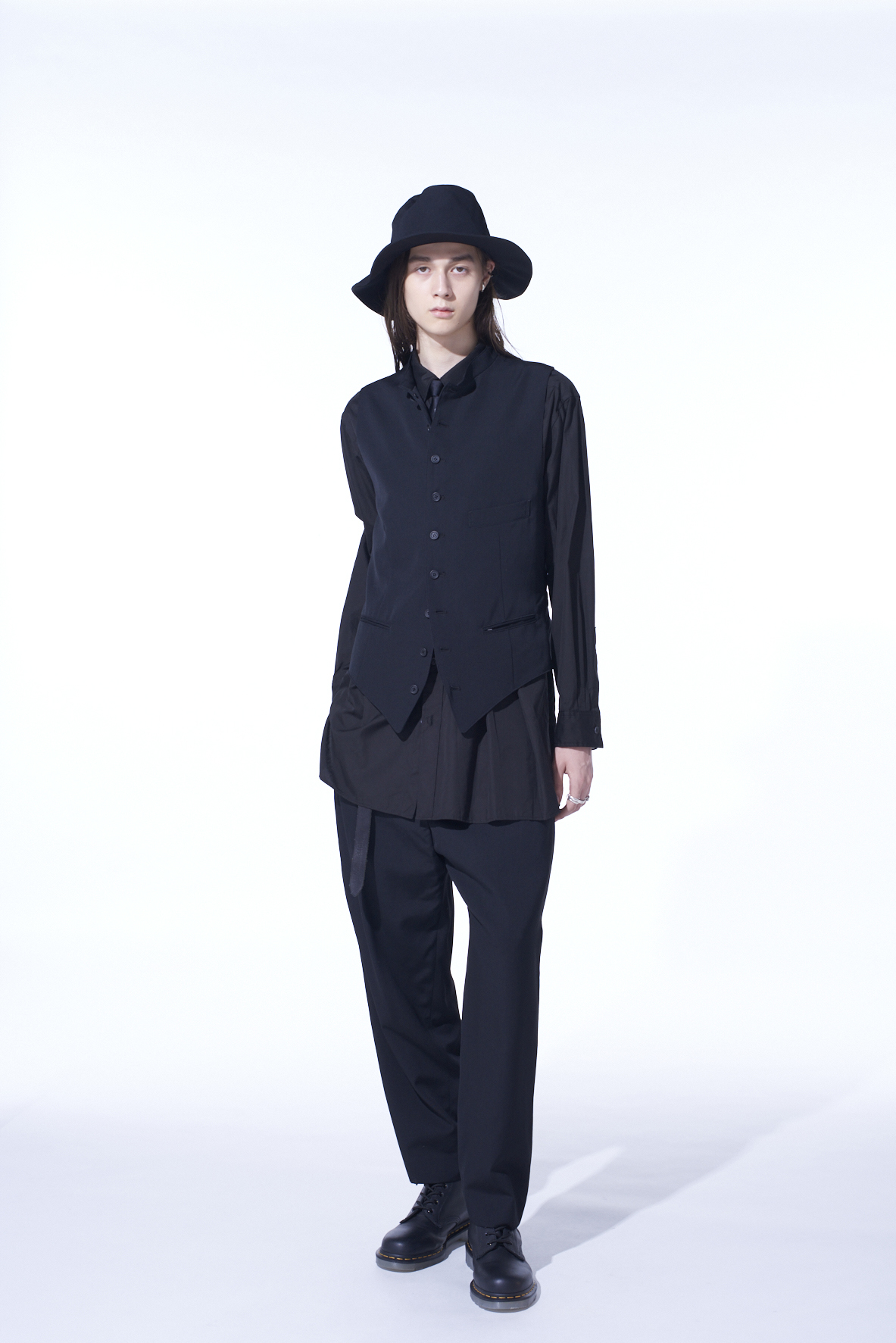 WASHER WOOL GABARDINE 2-TUCK WIDE PANT