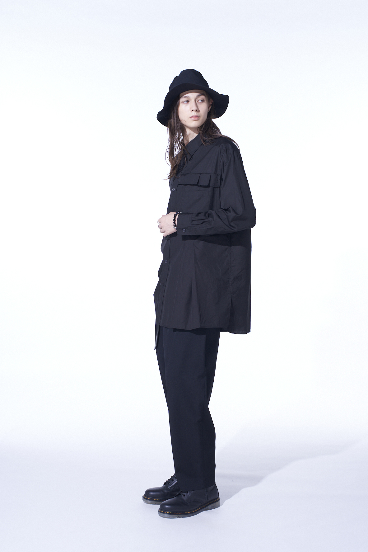 WASHER WOOL GABARDINE 2-TUCK WIDE PANT