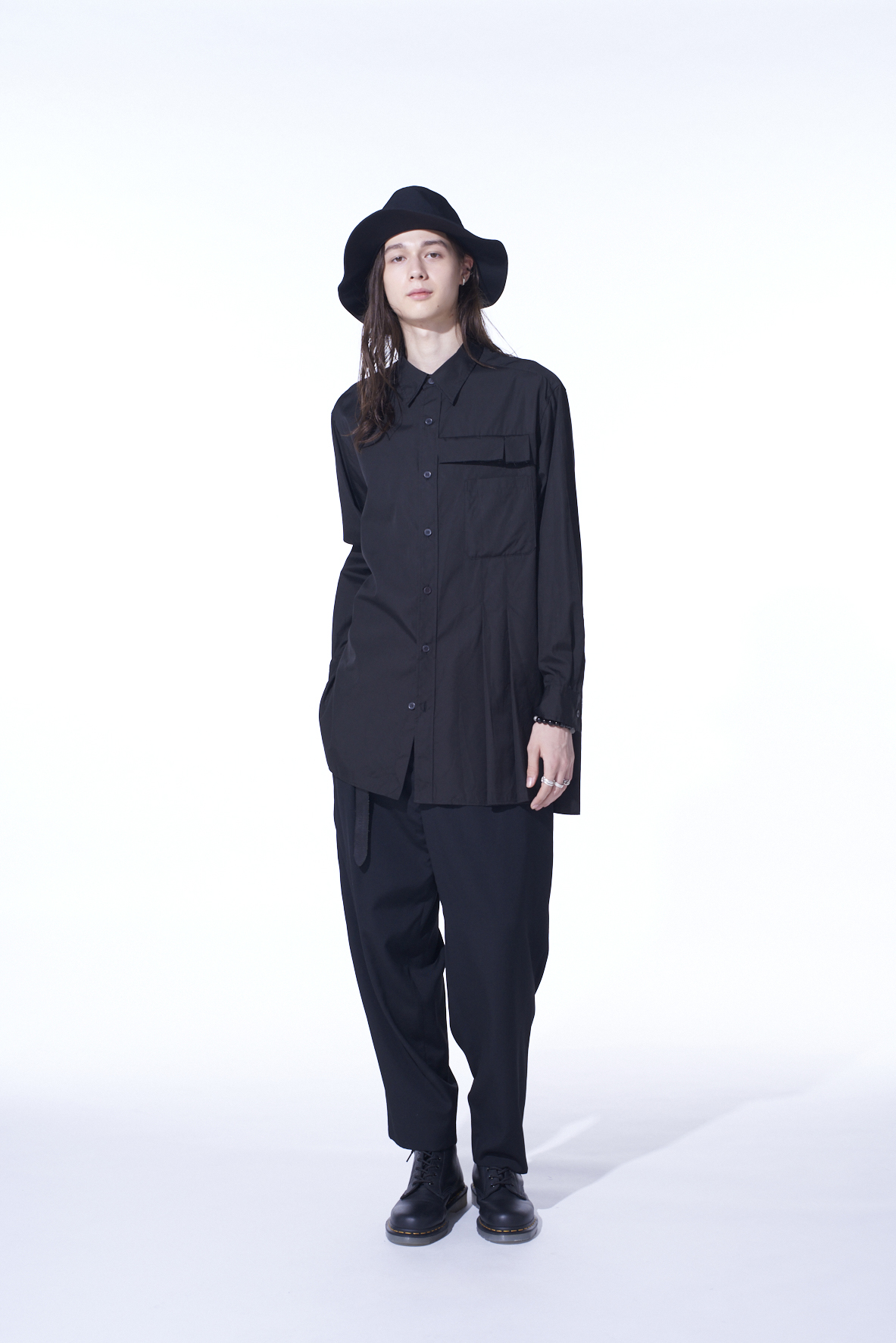 WASHER WOOL GABARDINE 2-TUCK WIDE PANT