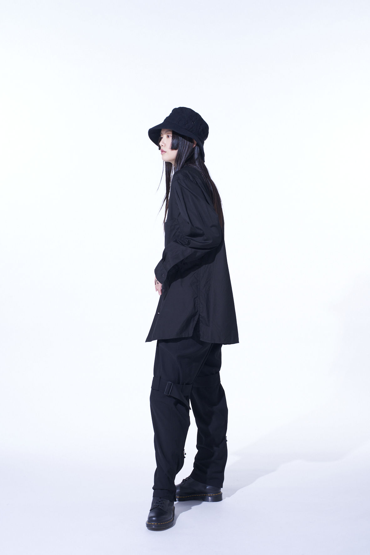 PE/GABARDINE BELTED BANDAGE PANTS