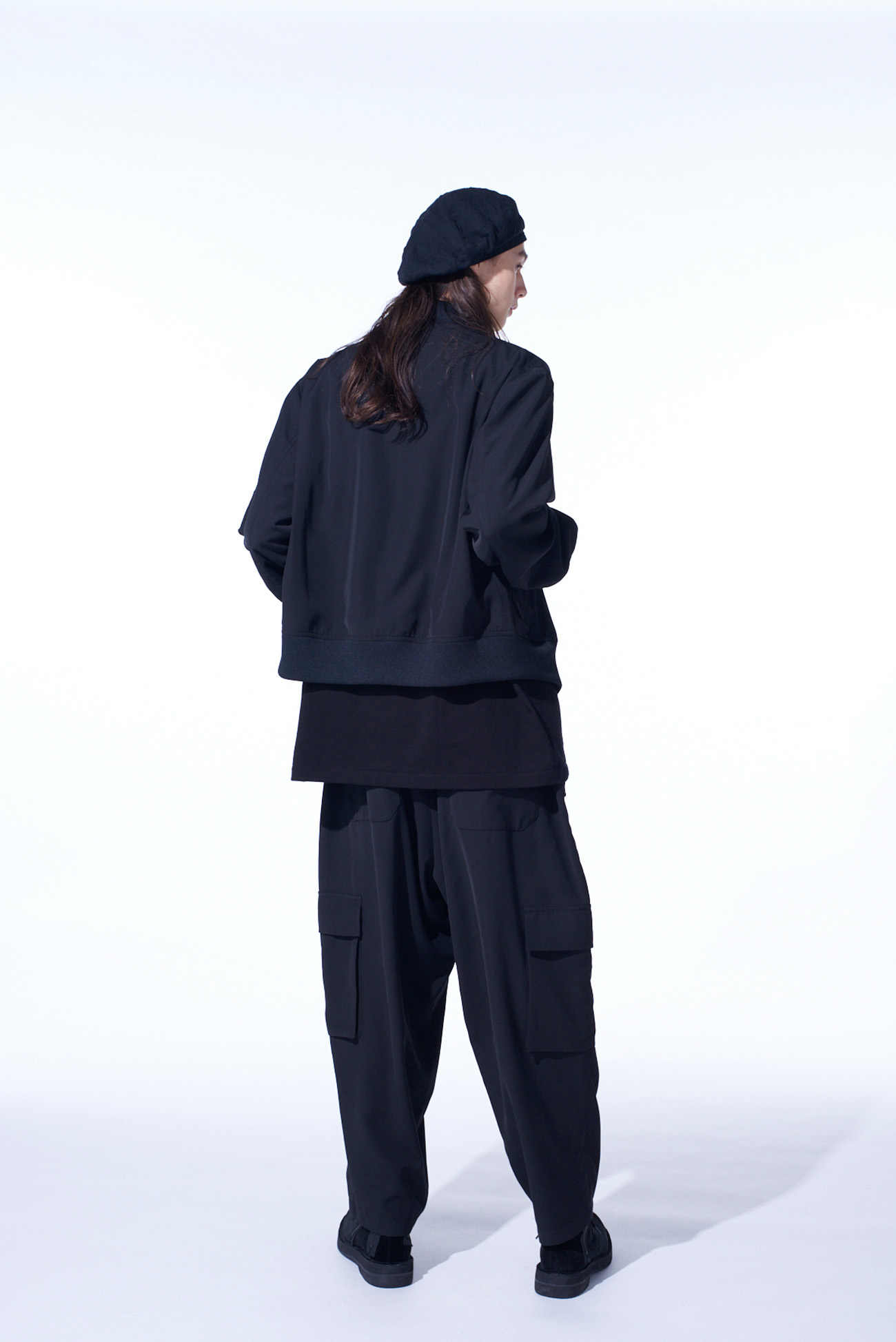 PE/GABARDINE ZIPPER-TAPED CARGO PANTS