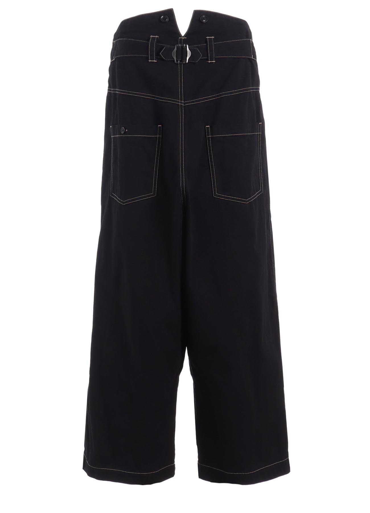 COTTON TWILL GARMENT DYED SUSPENDER PANTS