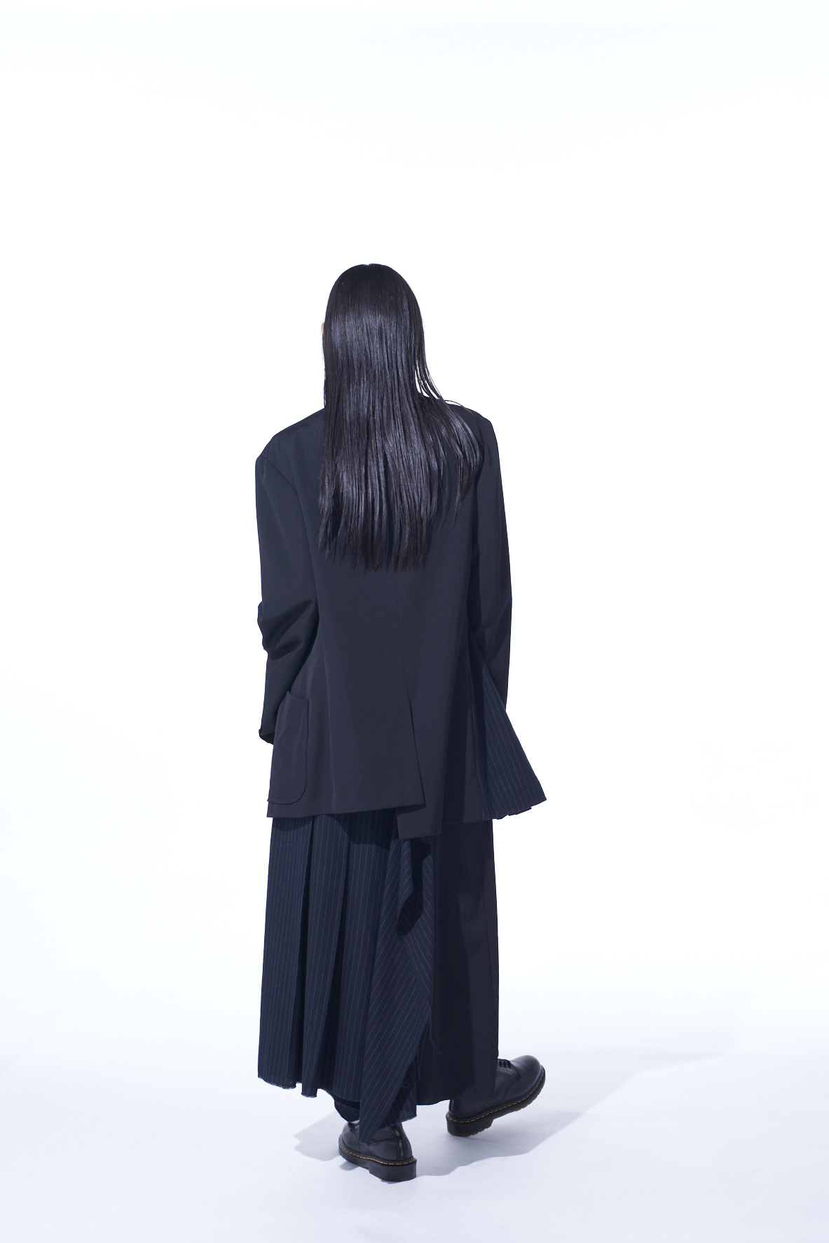 WASHER WOOL GABARDINE PLEATED SKIRT