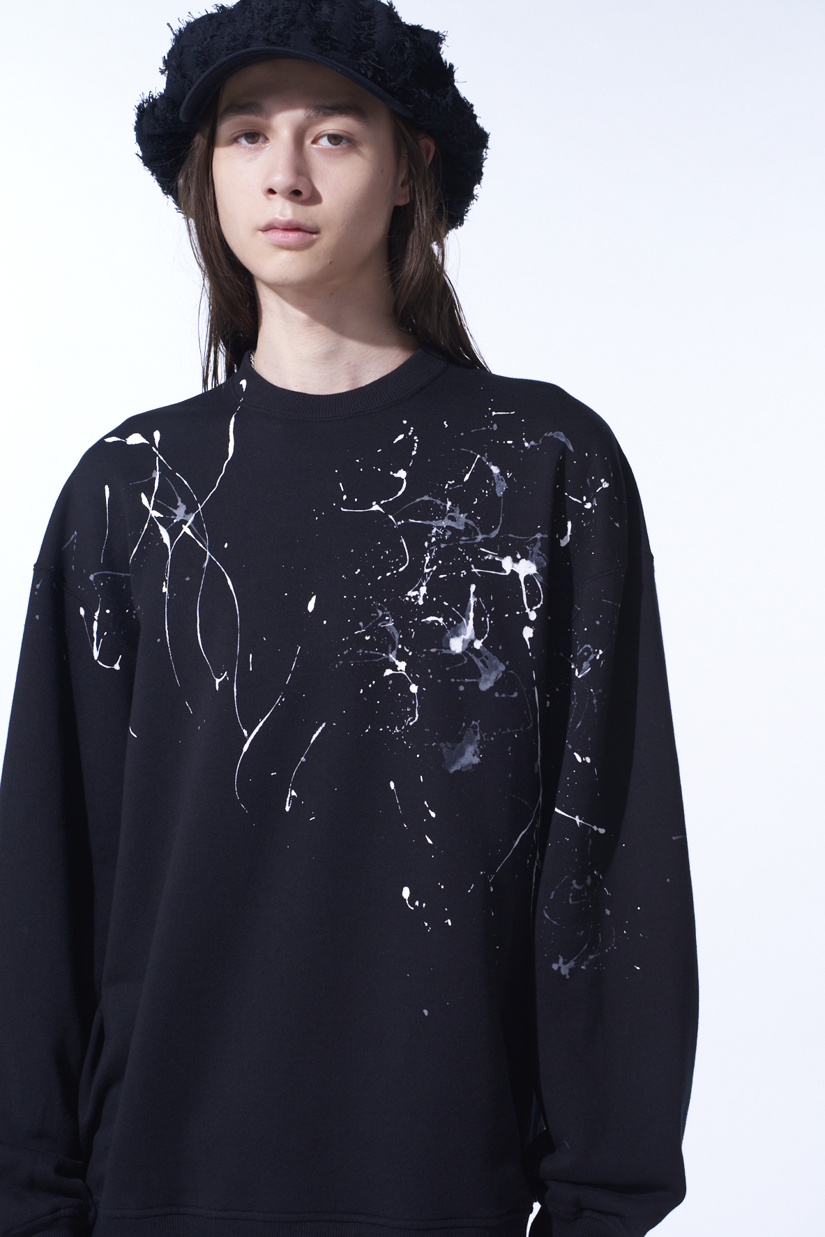 FRENCH TERRY SPLASH PAINTED PULLOVER