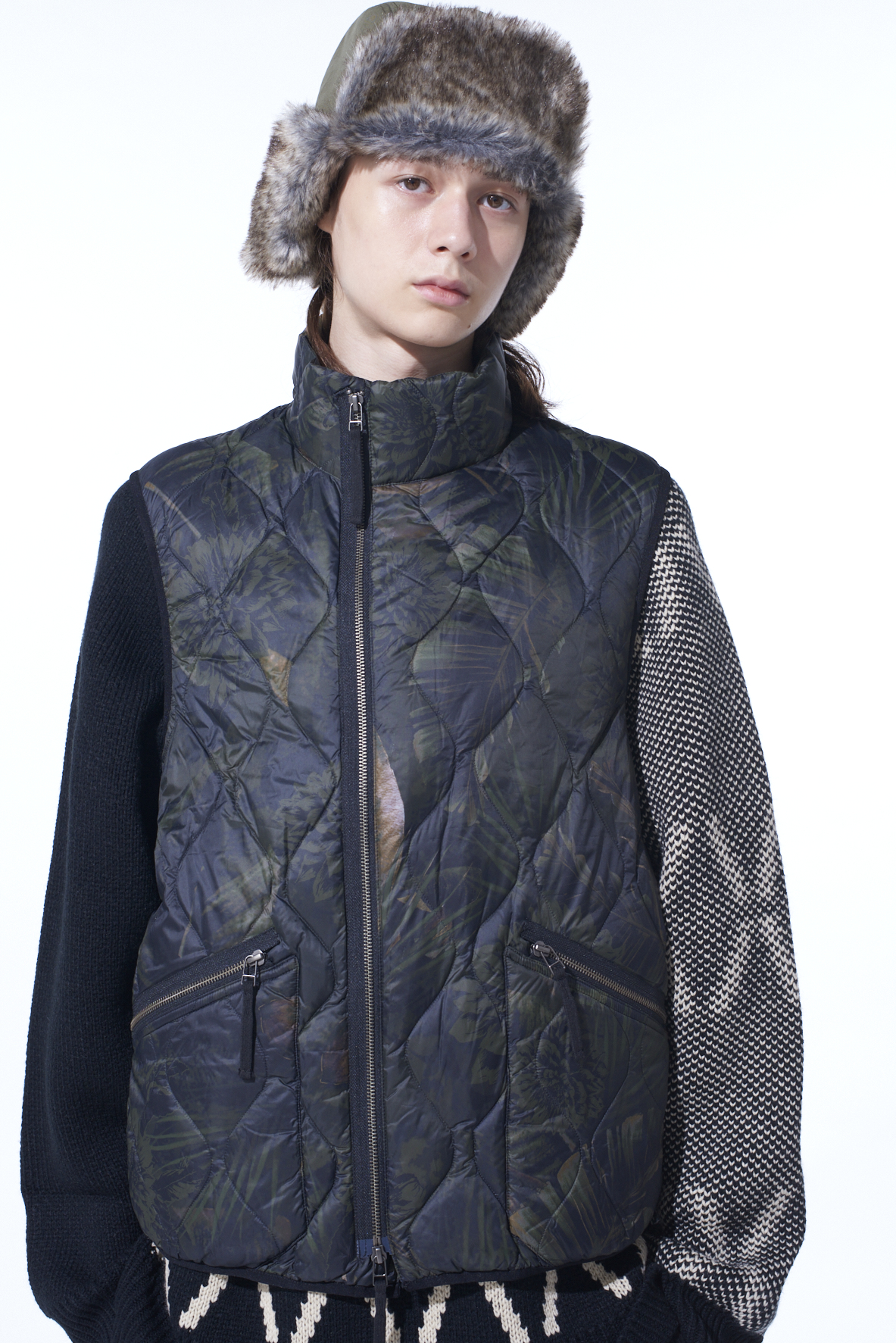 【12/5 12:00 Release】【S'YTE X TAION】DAHLIA CAMOUFLAGE QUILTED DOWN VEST