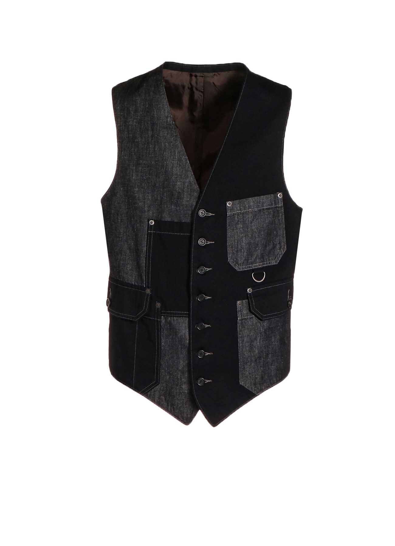 7OZ DENIM CRAZY PATCHWORK VEST