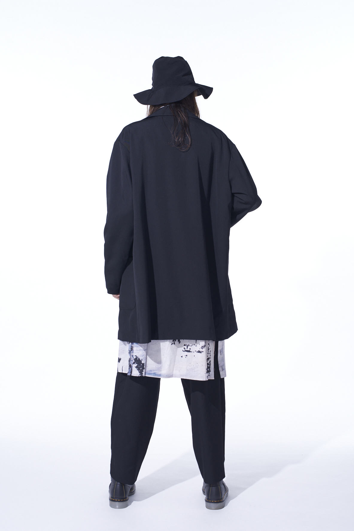 WASHER WOOL GABARDINE OPEN COLLAR TOPPER BLOUSON