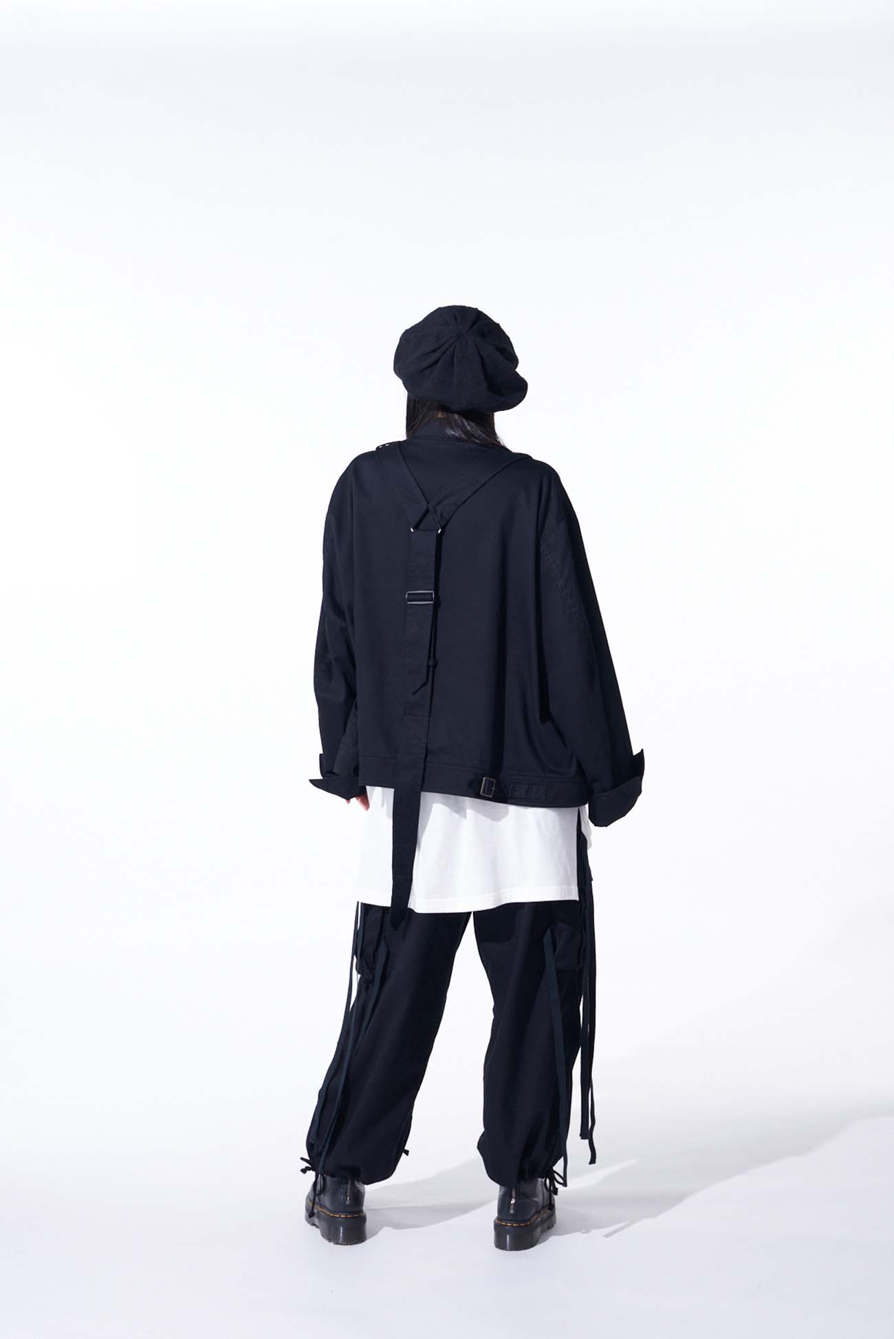 COTTON TWILL OVERSIZED BELTED "Y" BLOUSON