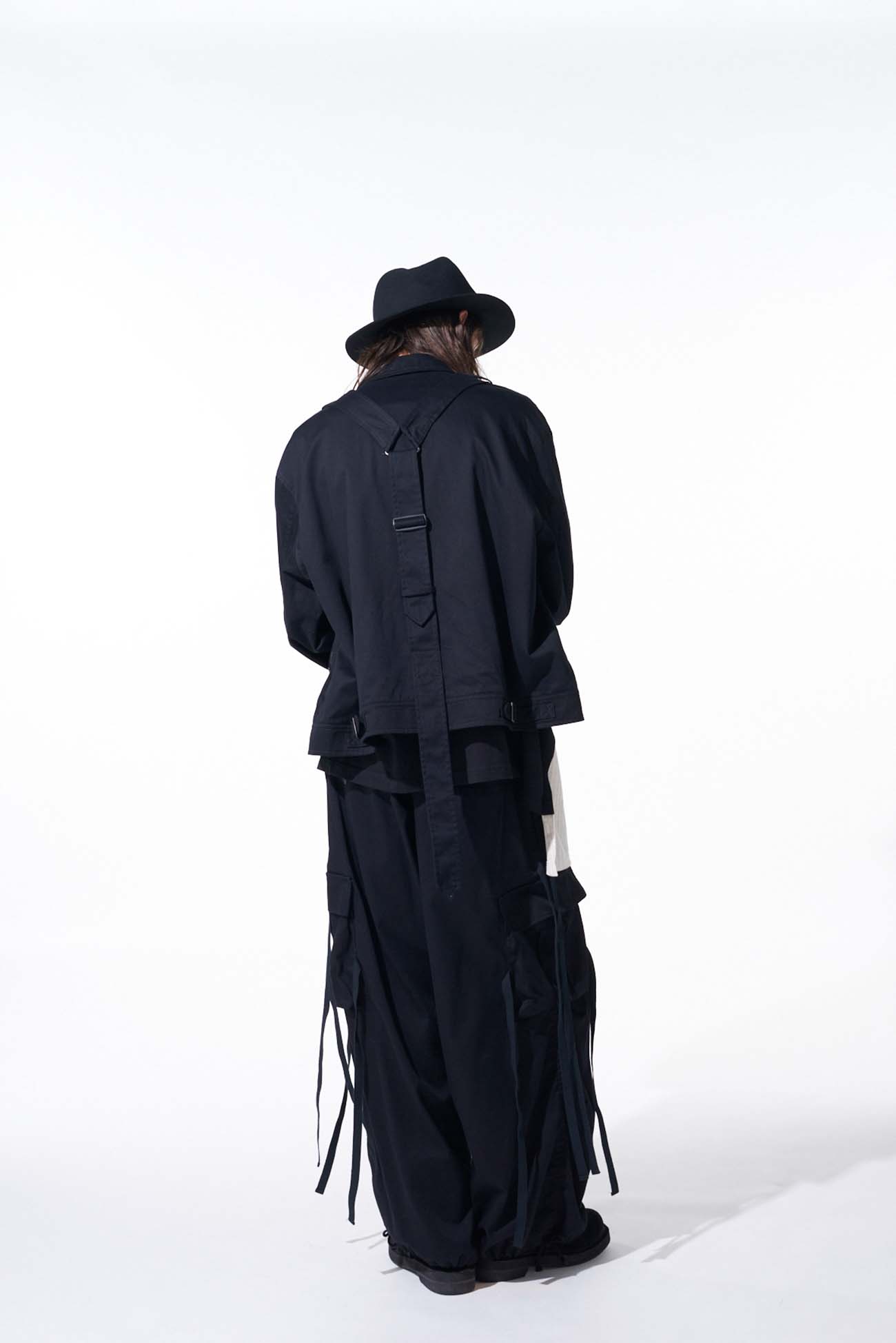 COTTON TWILL OVERSIZED BELTED "Y" BLOUSON