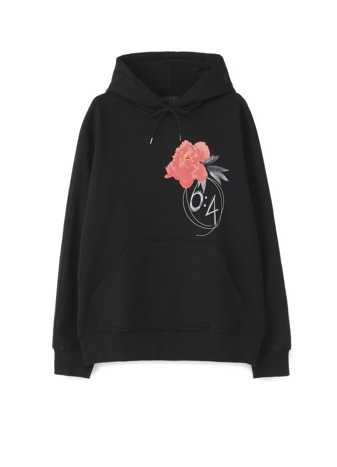 FRENCH TERRY STITCH WORK RED PEONY FLOWER ×6:4 HOODIE