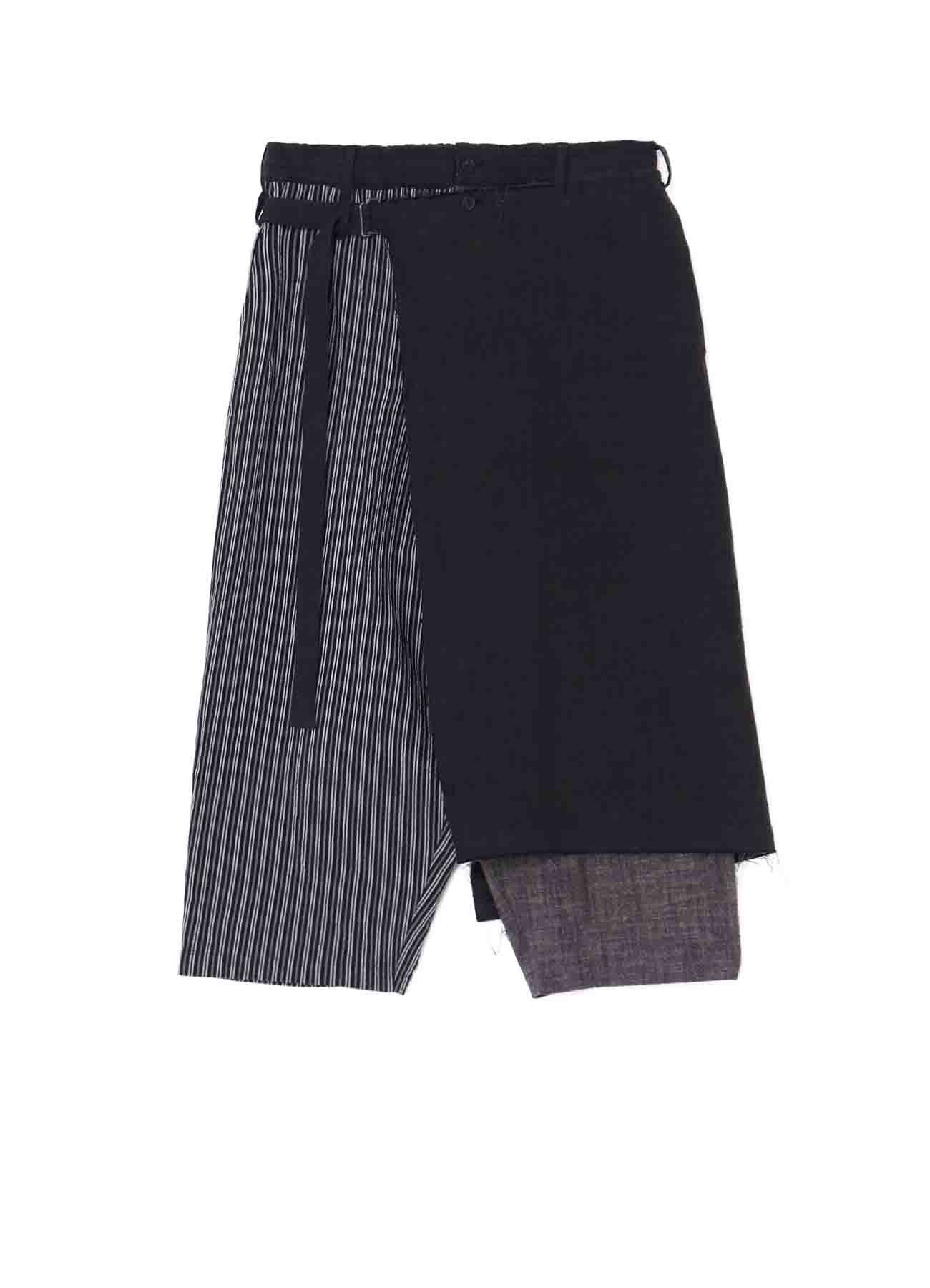 Slub Washer + Stripe Ripple Left Wrap Pants