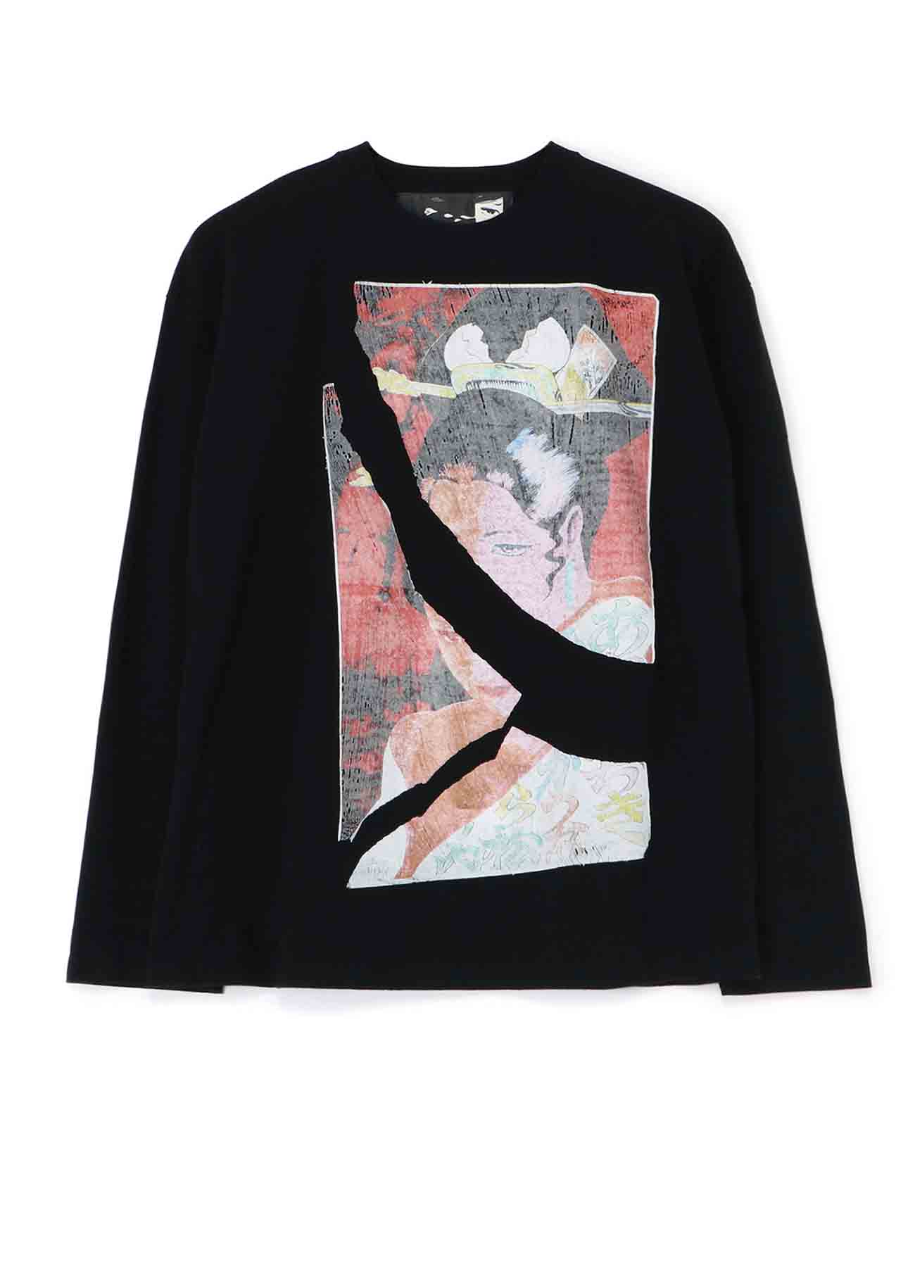 S'YTE x KAZUO KAMIMURA-COMICS COVER ART-COTTON JERSEY LONG SLEEVE T-SHIRT WITH DISTRESSED PHOTOCOPIER PRINT