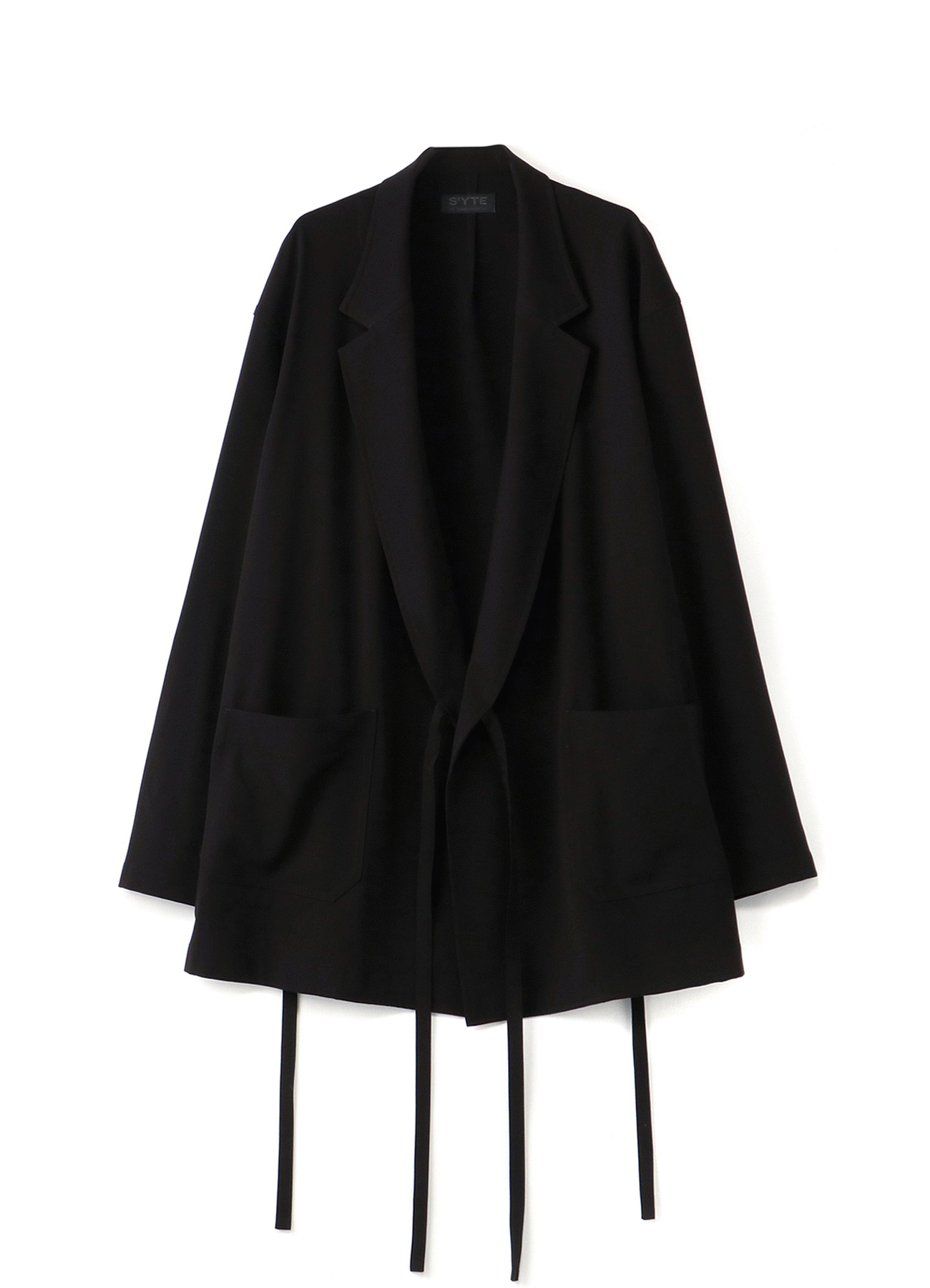 Pe/Rayon Gabardine Stretch Wrap Haori Tailored Jacket