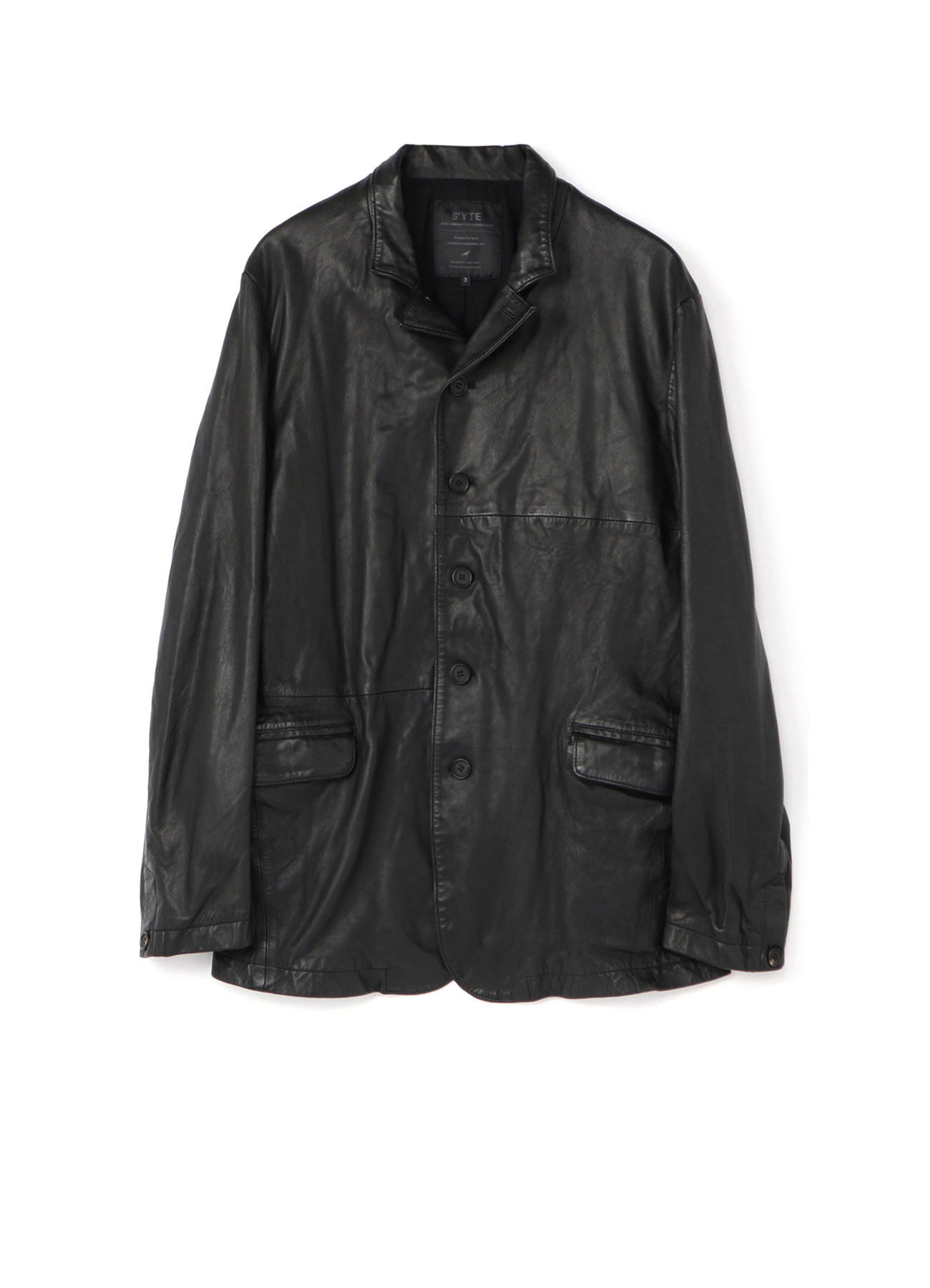 Sheepskin Leather Washed Tailored Jacket