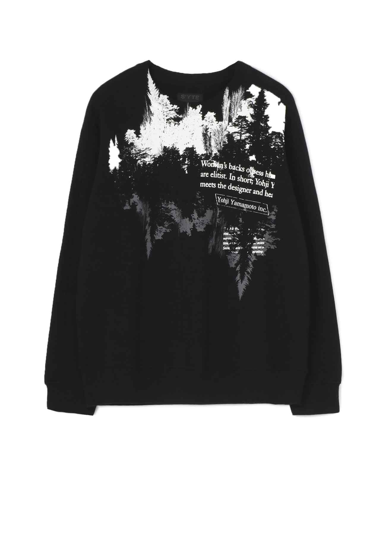 French Terry Stitch Work The Forest Landscape Crewneck Pullover