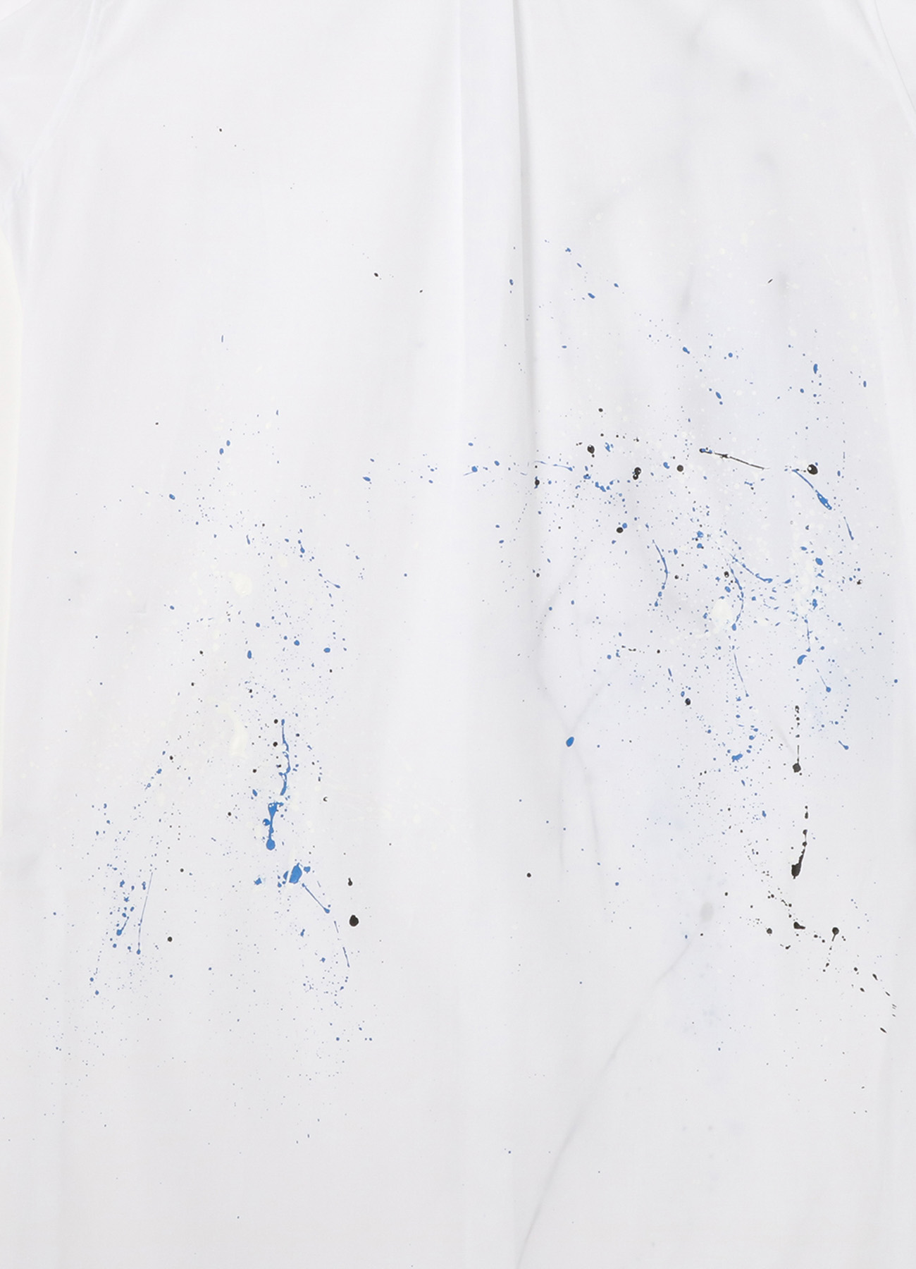 100/2 Broad Splash Paint Processing Stand Collar Long Shirt