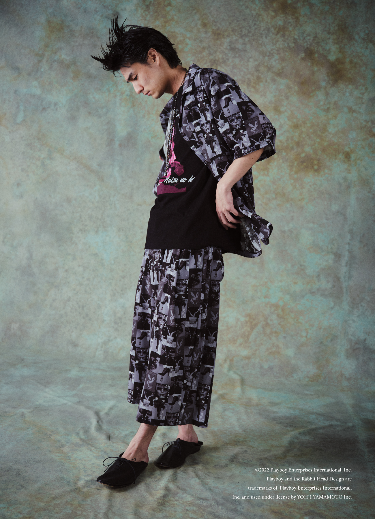 PLAYBOY×S’YTE COVER BEST COLLAGE ONE TACK 6-QUARTER-LENGTH PANTS