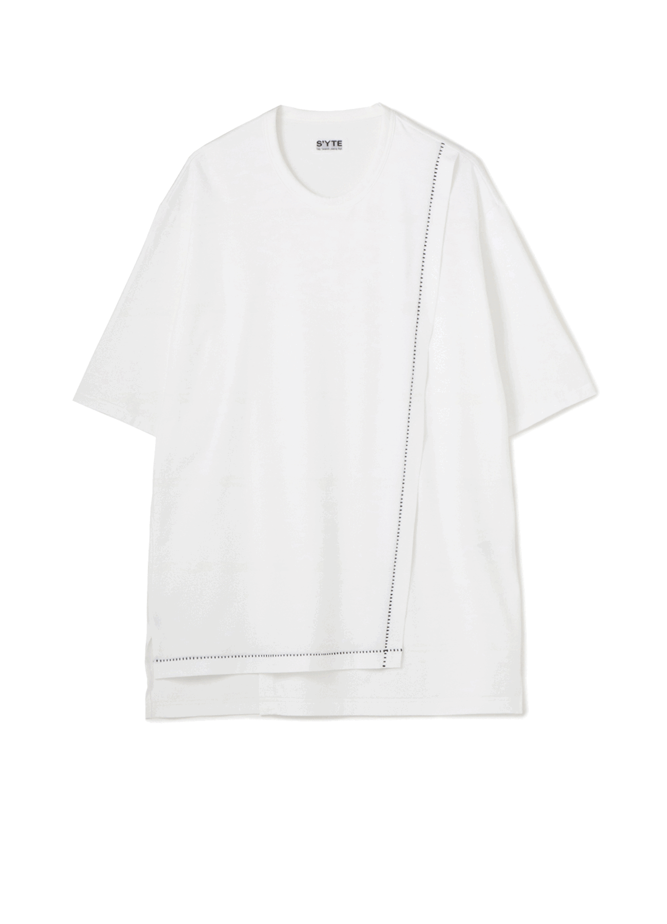 40/2 Cotton Jersey Crew Neck Half-Layered Color Blind Stitch Short Sleeve T-Shirt
