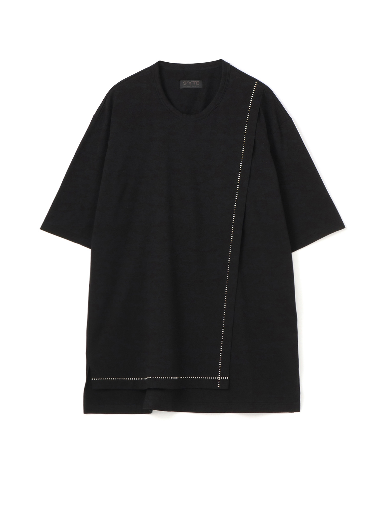 40/2 Cotton Jersey Crew Neck Half-Layered Color Blind Stitch Short Sleeve T-Shirt