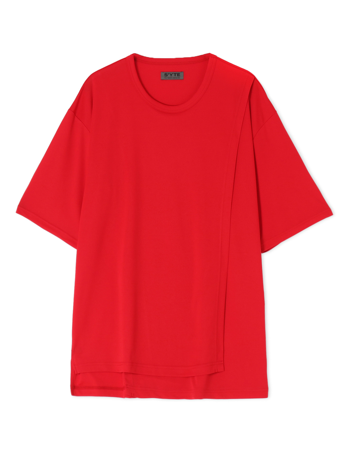 Thin Smooth Jersey Crew Neck Half-Layered  Short Sleeve T-Shirt