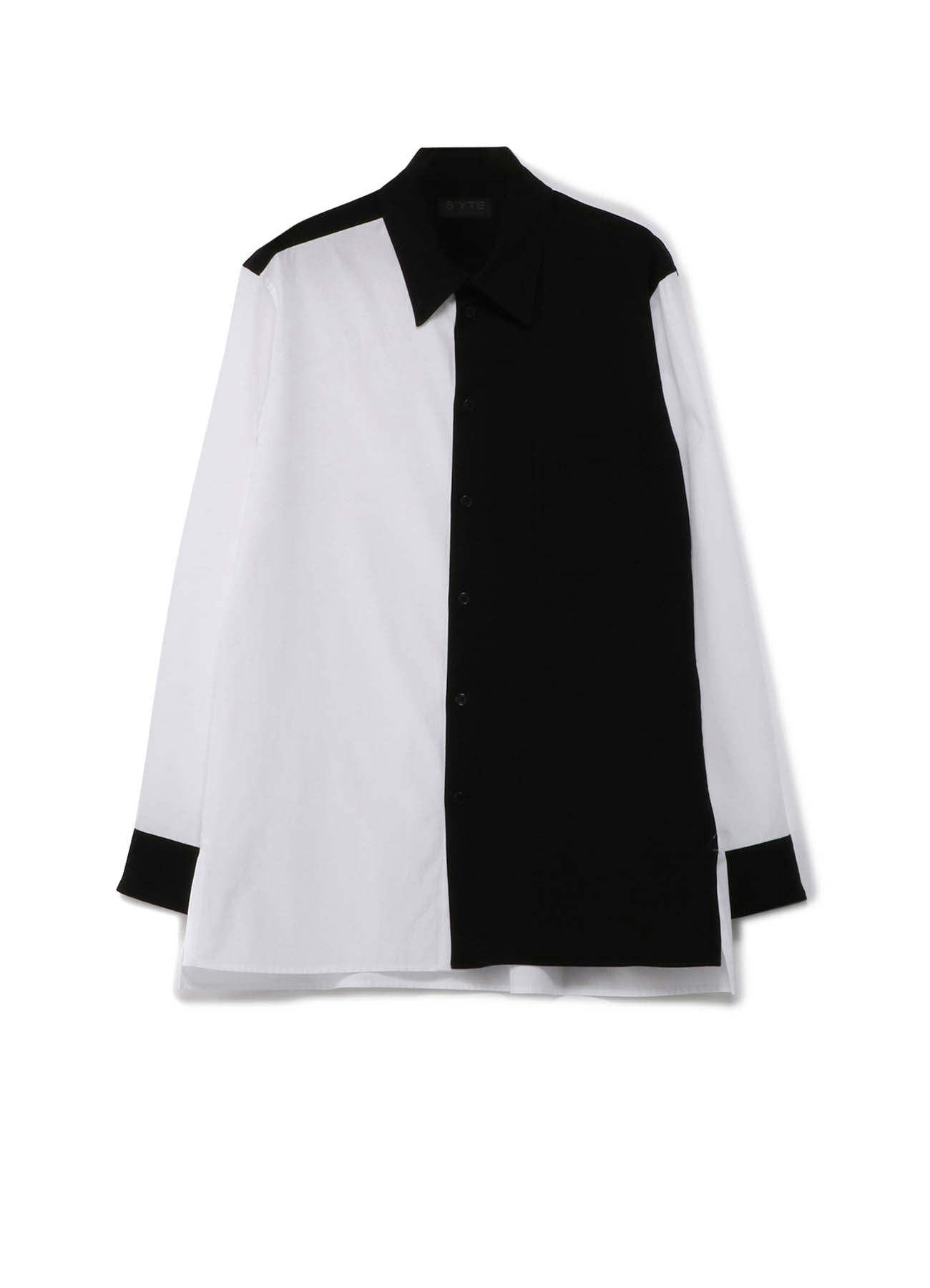 100/2 Broad /40/2 Cotton Jersey Regular Collar Two-tone Panel Shirt