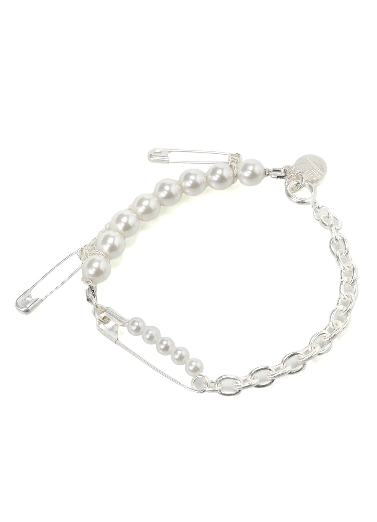 SAFETY PINS IMITATION PEARL BRACELET