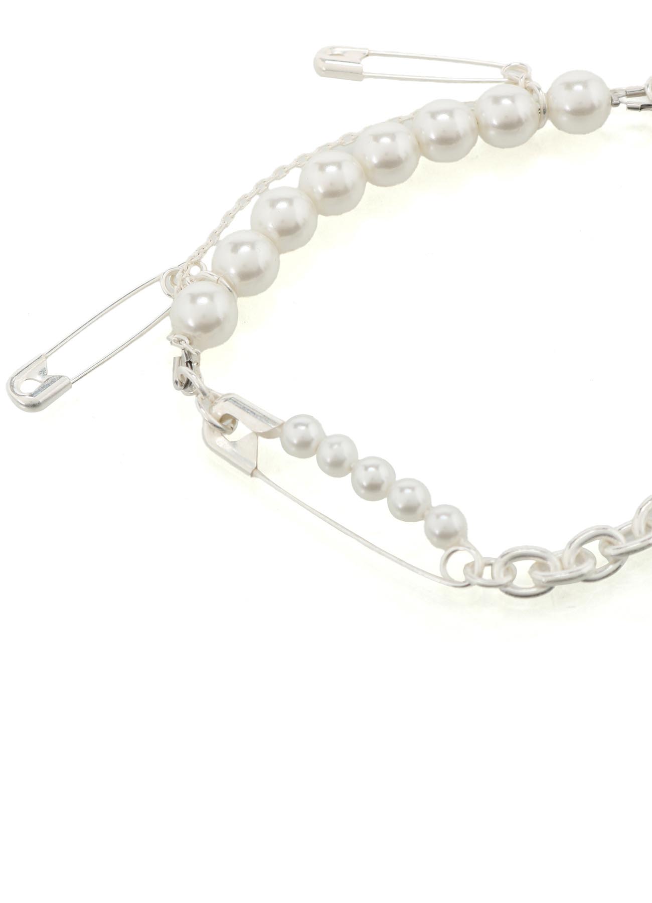 SAFETY PINS IMITATION PEARL BRACELET