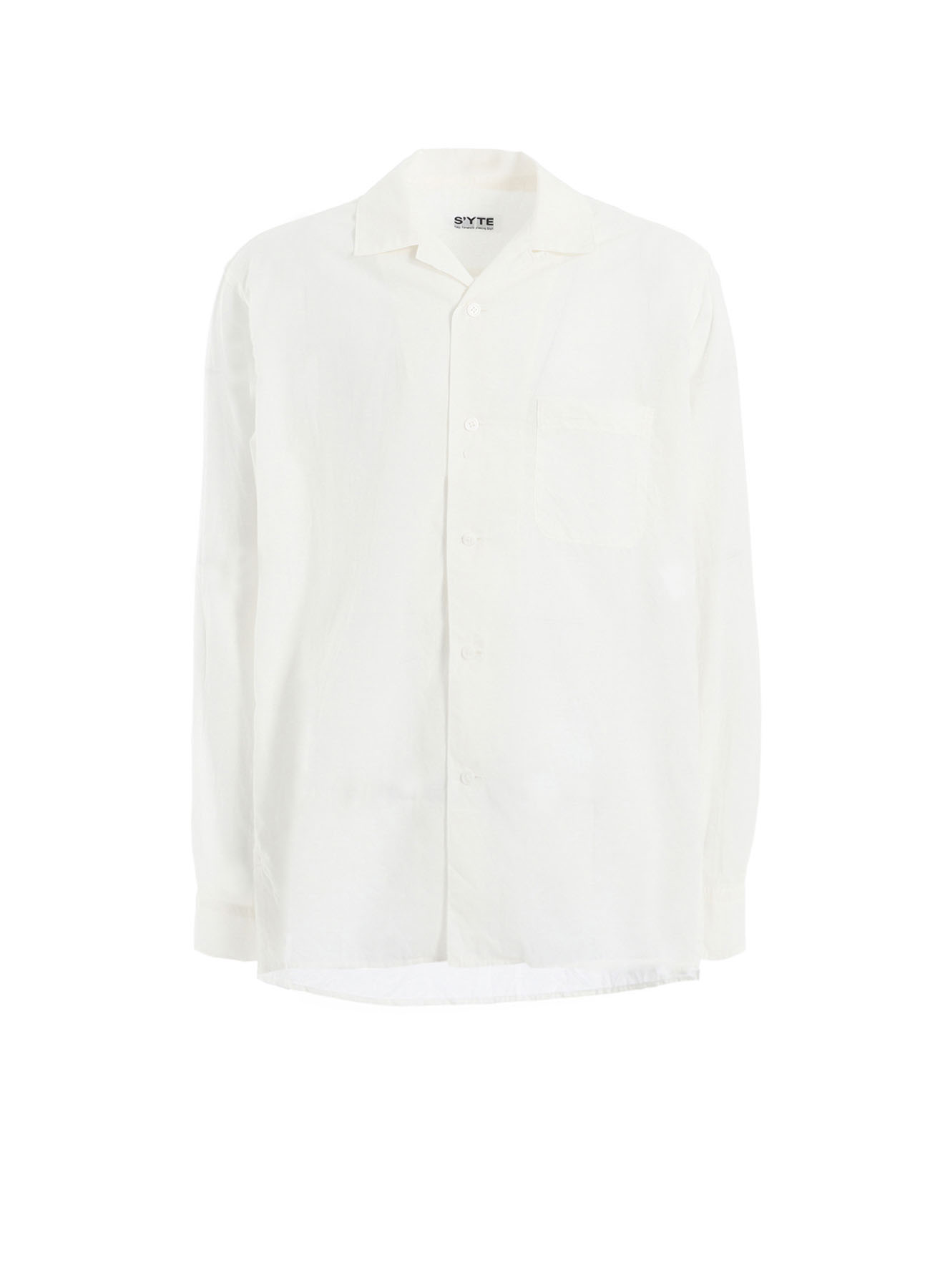 COTTON SILK LOAN LOOSE-FIT OPEN COLLAR SHIRT