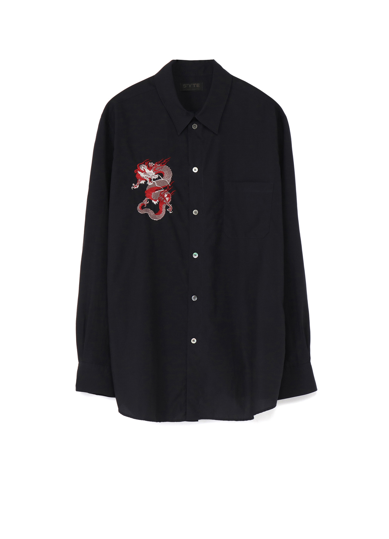 50s Cellulose/Cotton Broad Embroidery Regular Shirt
