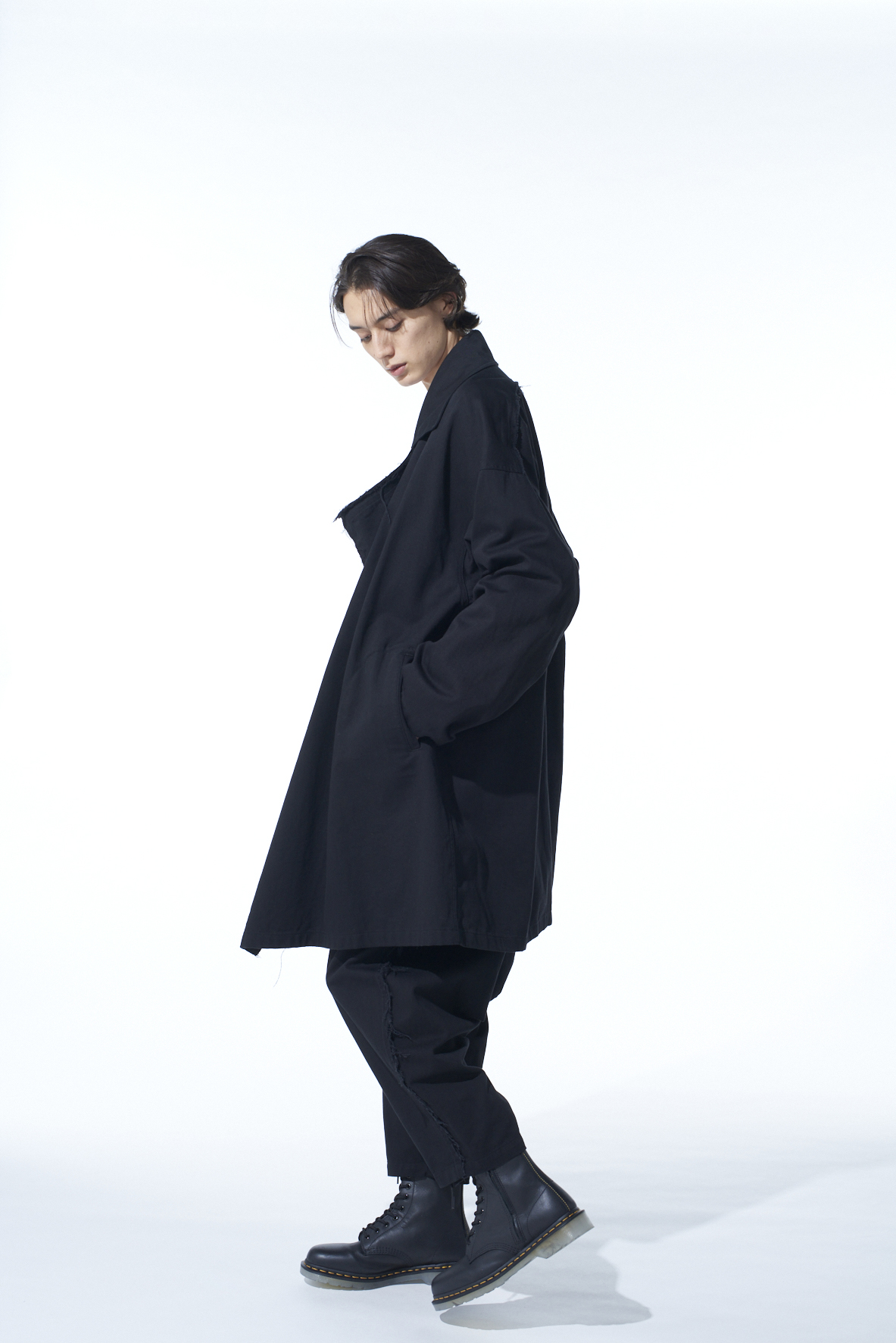 COTTON DRILL CUT-OUT DRAPE COAT