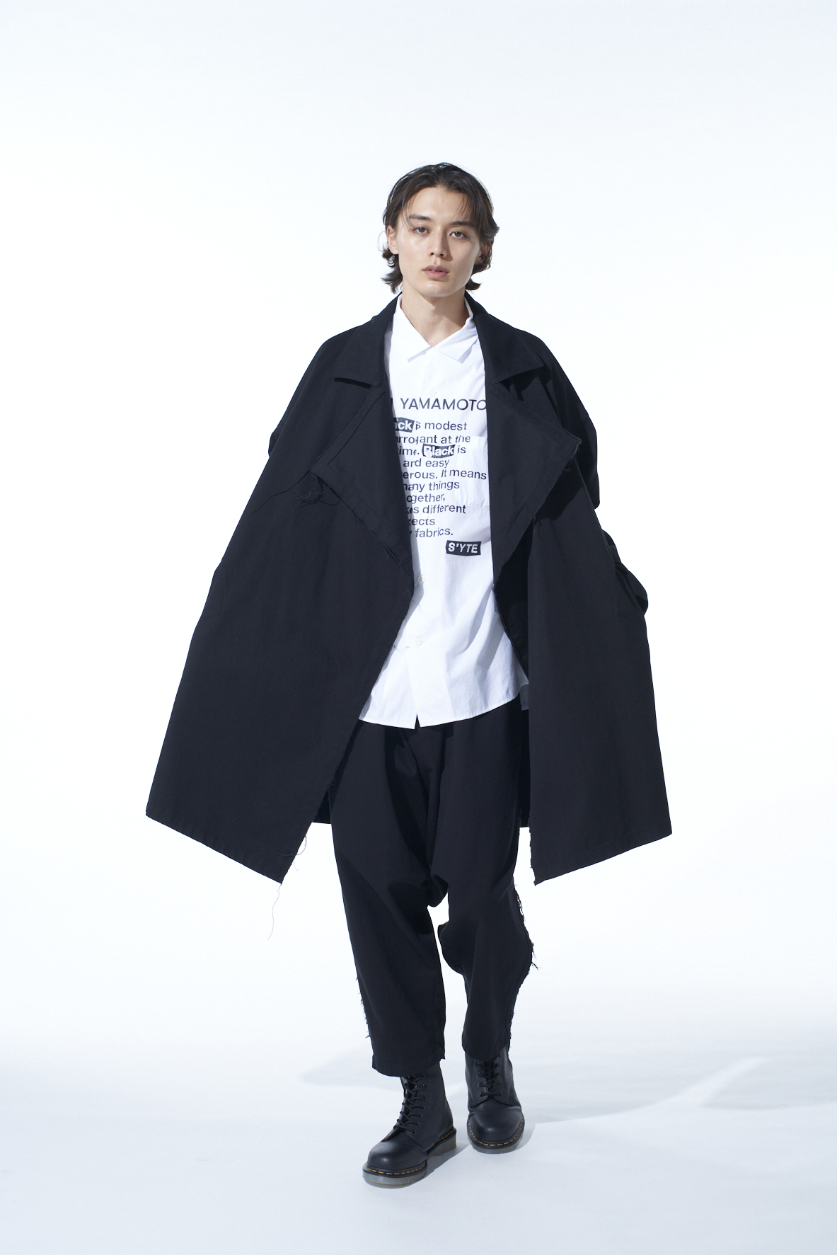 COTTON DRILL CUT-OUT DRAPE COAT