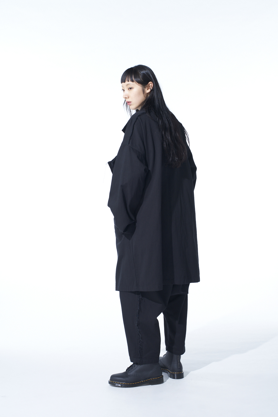 COTTON DRILL CUT-OUT DRAPE COAT