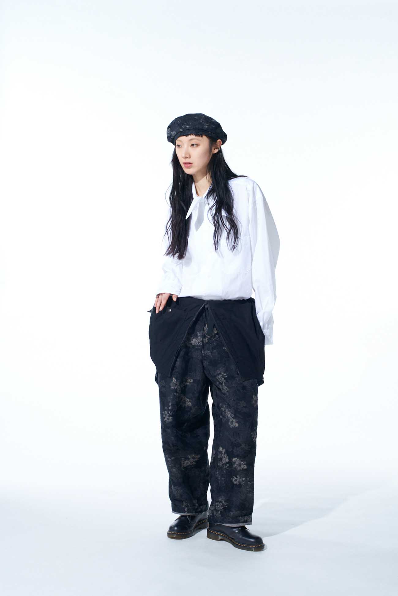 FADED FLORAL JACQUARD OVERALL